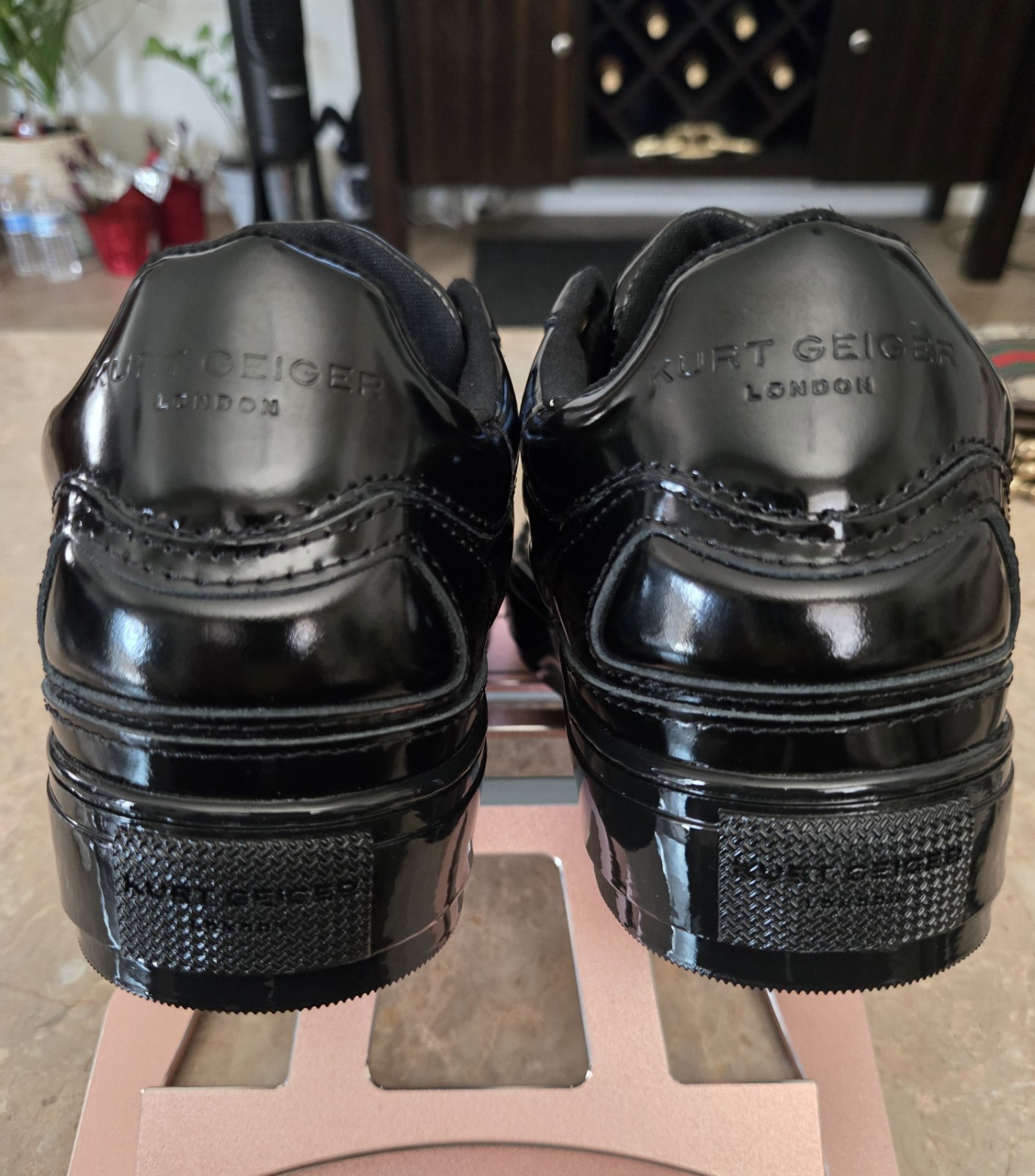 Kurt Geiger London Southbank Tag Platform Sneakers in Black. Size 42