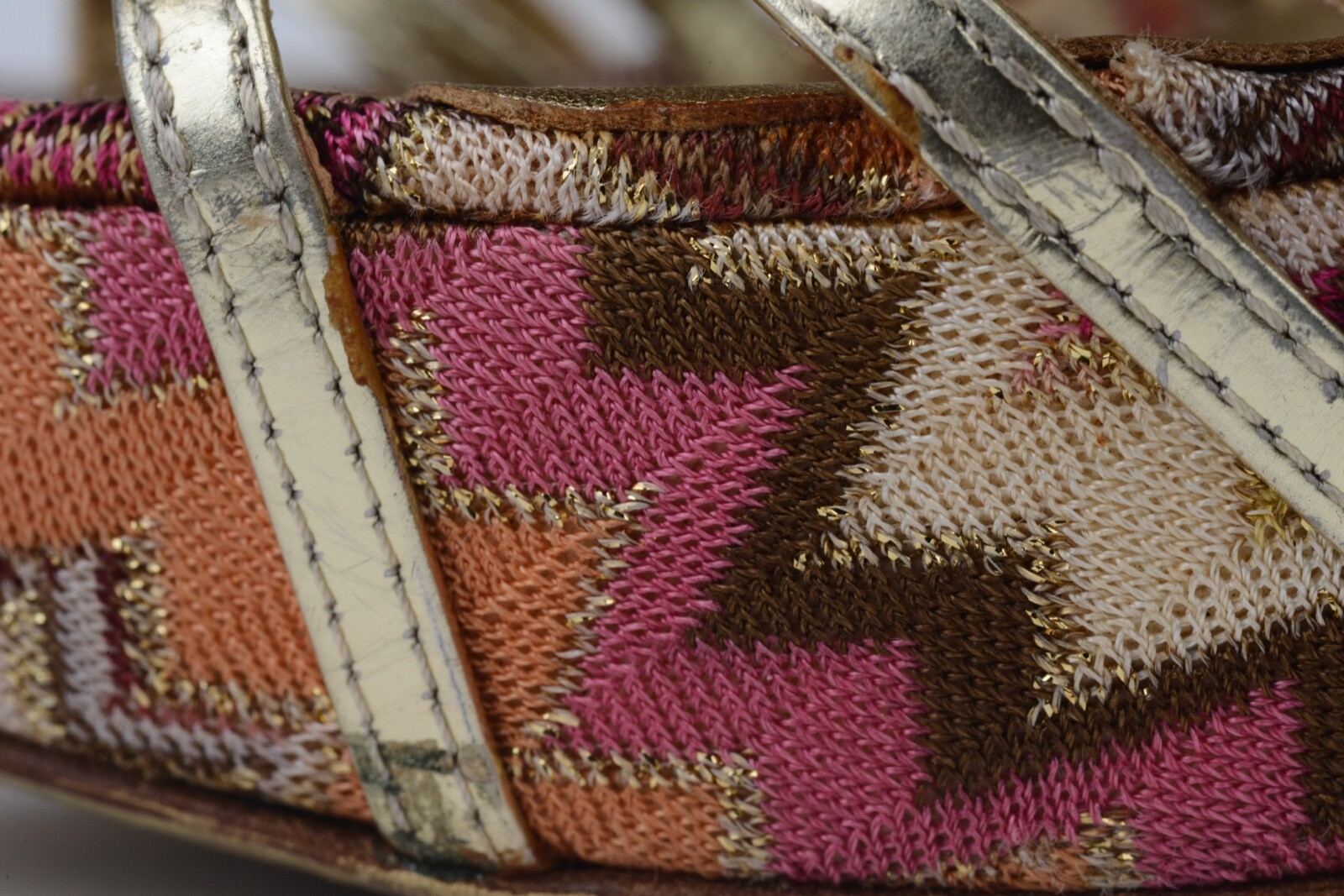 Missoni Metallic Gold Cage Platform High Heels Sandals Shoes Size 36 1/2 (USA 6)
