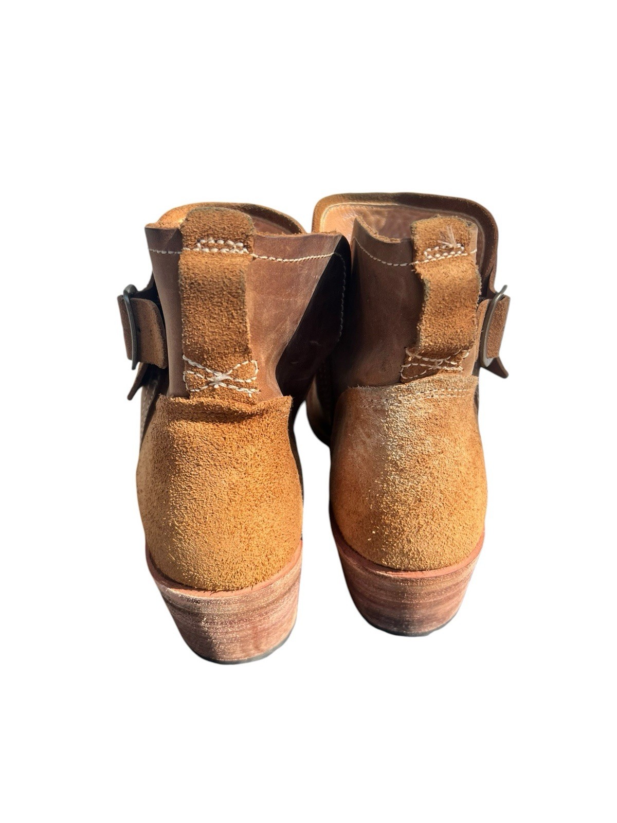 Vtg Timberland Boot Company Women Sz 11 M Brown Suede Side Buckle Ankle #263085