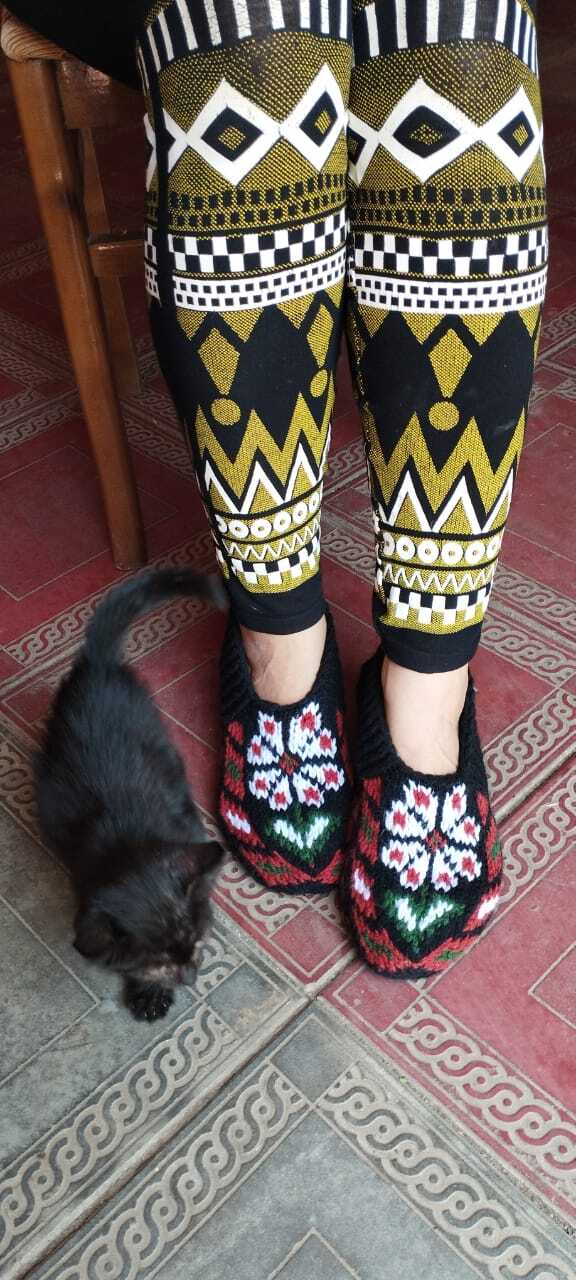 Women Hand knitted Slipper Socks with Suede Soles/ Fast Shipping from the USA