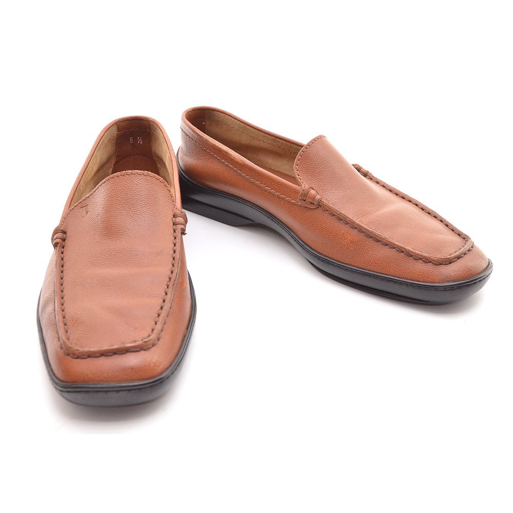 Tods Gommino Driving Loafer Womens size 8.5 M Brandy Brown Leather Slip On Shoes