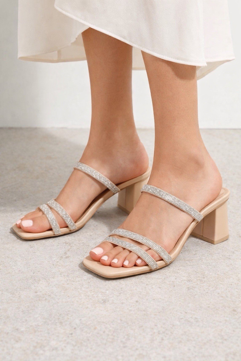 A New Day Women’s Stacy Mule Heels Size 8M Bling Open Toed Block