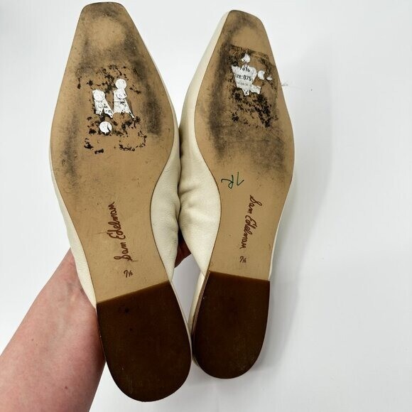 Sam Edelman Ivory Leather Cecilia Mule Slip On Shoes Women’s 7.5