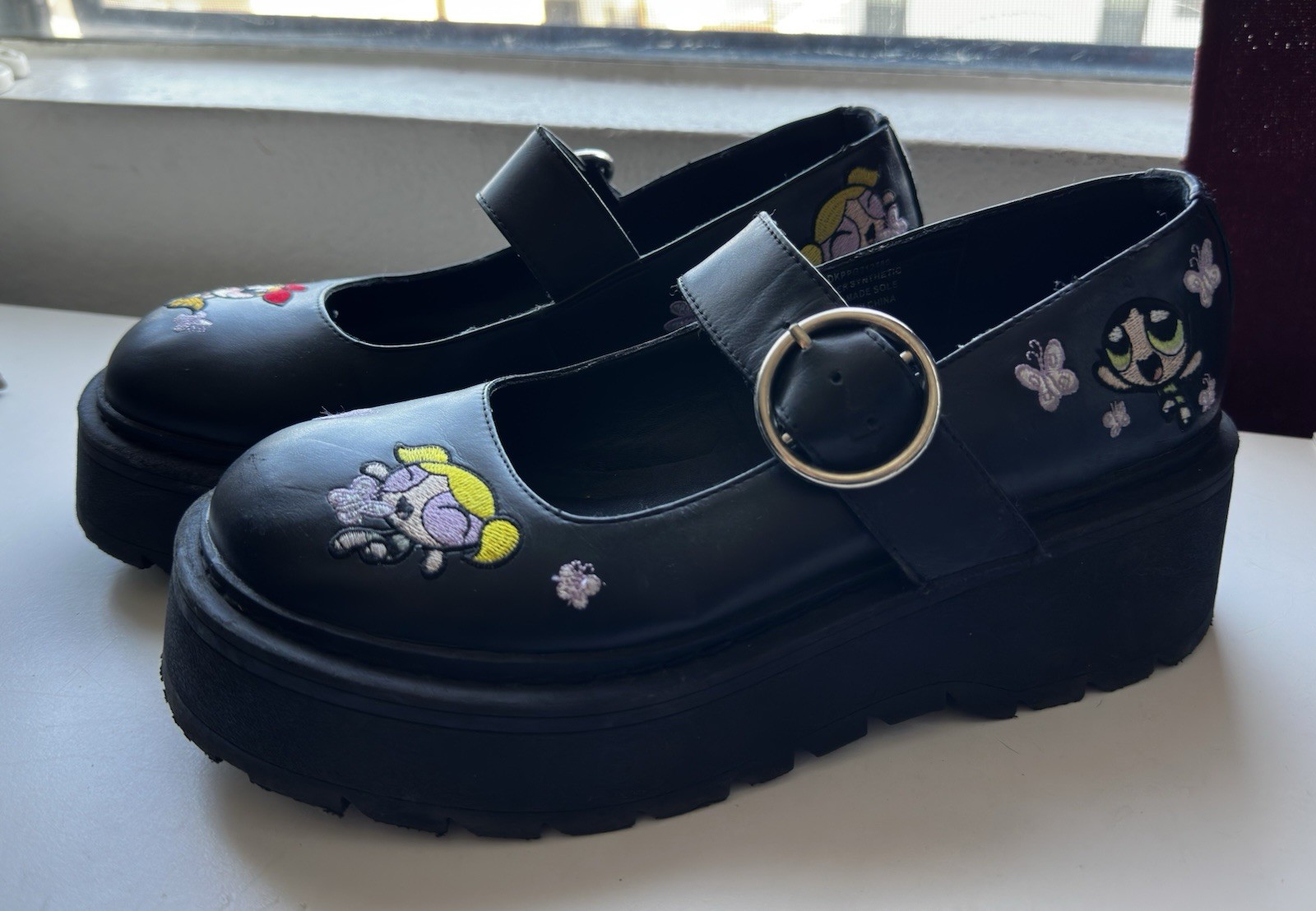 Dolls Kill Power Puff Girls Power Play Mary Janes Size 10 platform shoes black