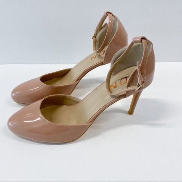 YDN Women Nude Round Toe Peach Ankle Strap High Stiletto Heels Pumps Dress Shoes