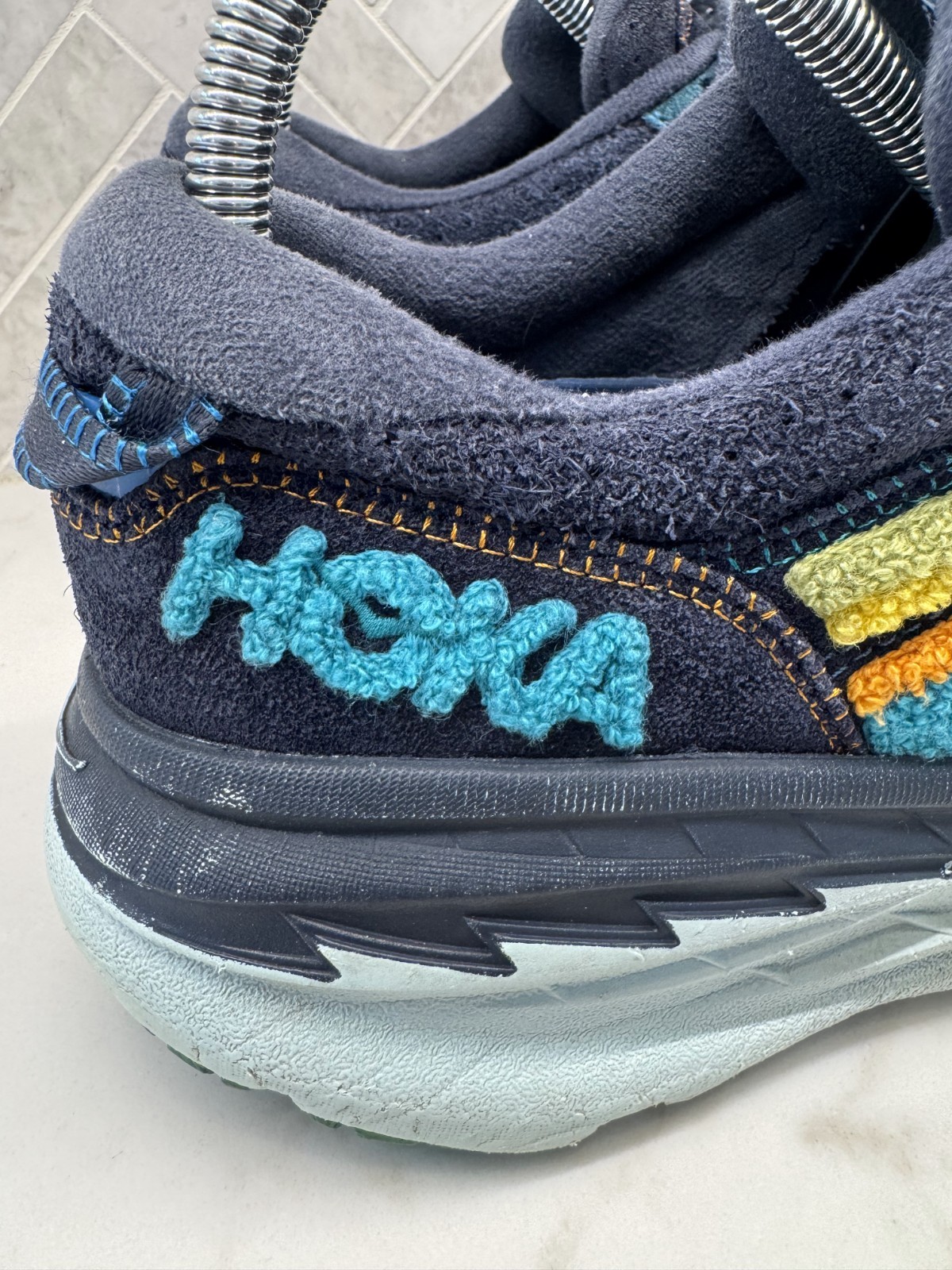 Hoka One One Bondi L Embroidery Sneakers Womens 9.5 Colorful Outer Space Shoes