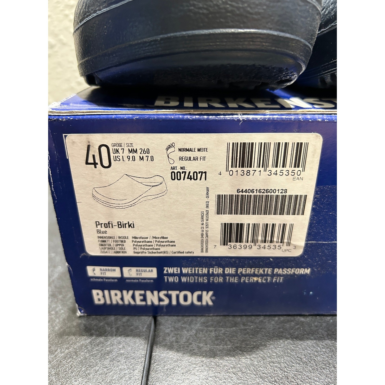 Birkenstock Profi-Birki Clogs Unisex Size 40 Blue Polyurethane Good