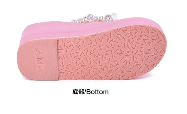 Hello Kitty Flip Flops Women Platform Shoes Summer Fashion High Heels Slipper