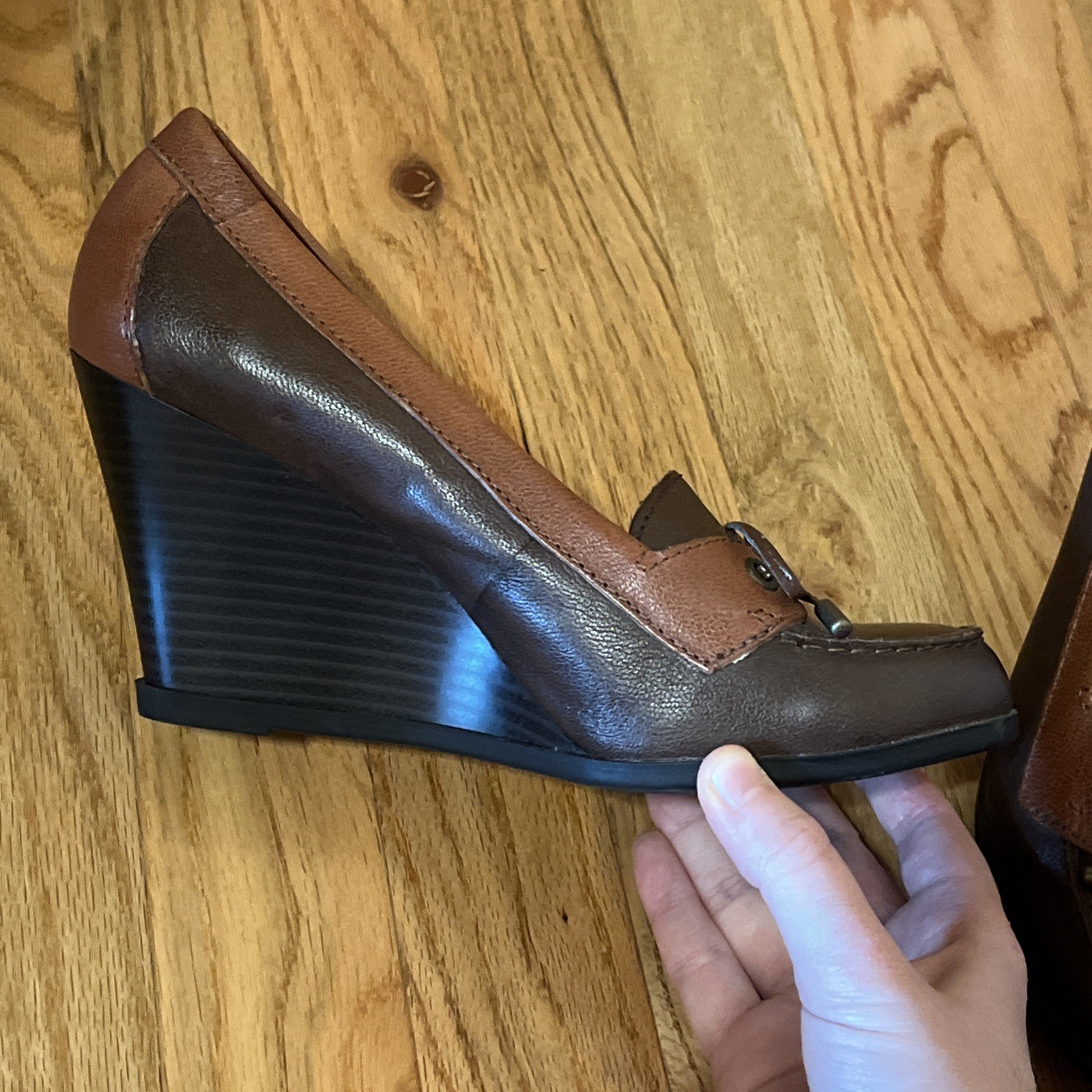 Liz & Co woman’s wedge shoe 8 Vintage Librarian Classic Preppy