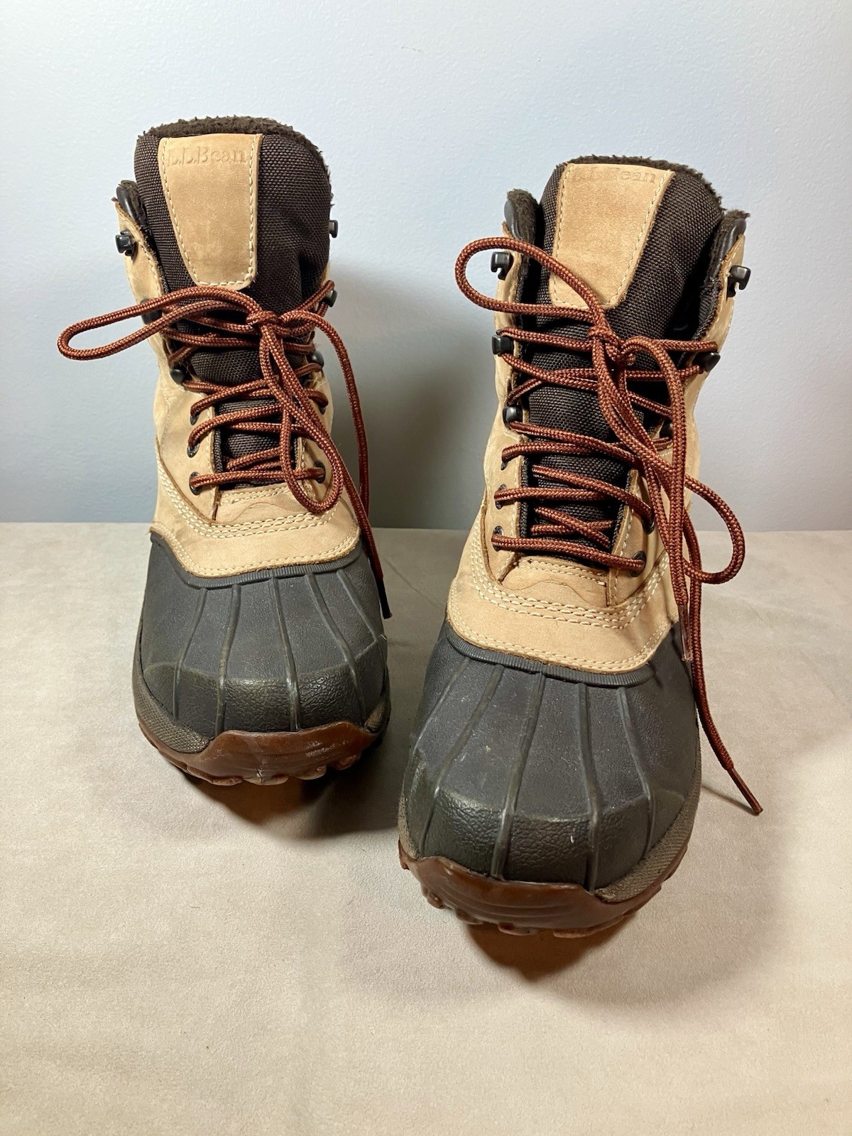 LL Bean Women’s Primaloft Brown Duck Rain Boots Size 9 Med Waterproof Insulated