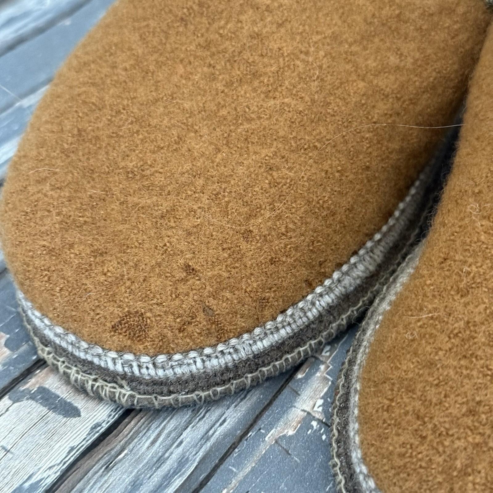 Wesenjak Tirol 100% Boiled Wool Slippers Brown Austria Size 42 US 10.5