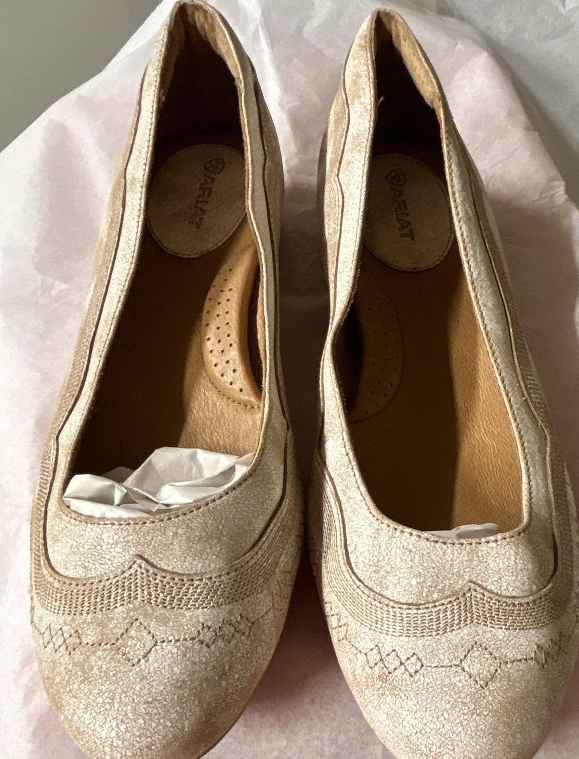 Ariat Women’s Distressed Finish Leather Dreamer Flats US 11M Embroidered