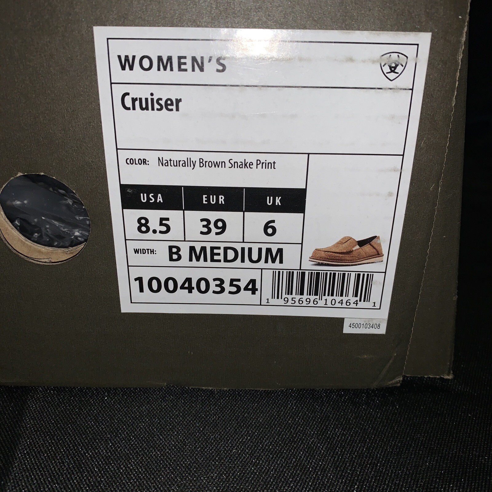 Ariat® Ladies Cruiser Naturally Brown Snake Print Shoes 10040354