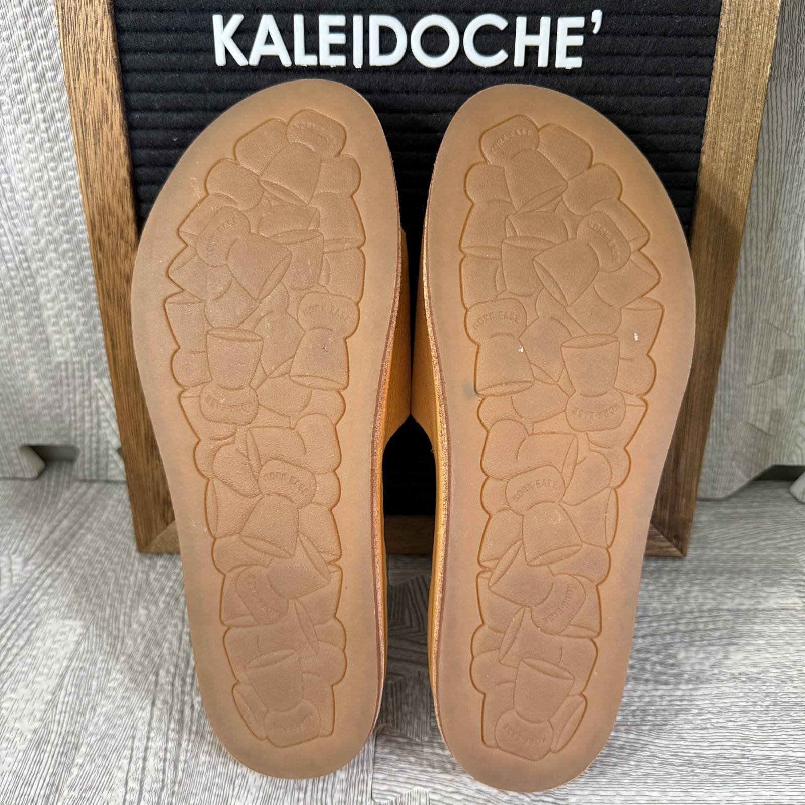Kork‑Ease Women’s Tutsi Light Orange Leather Cork Sandals Buckle Slides 9M