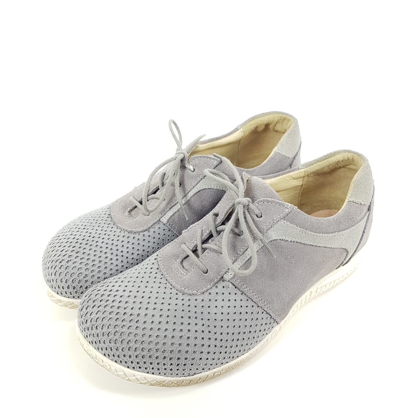 Helvesko loafers women’s size 40 gray leather suede shoes casual