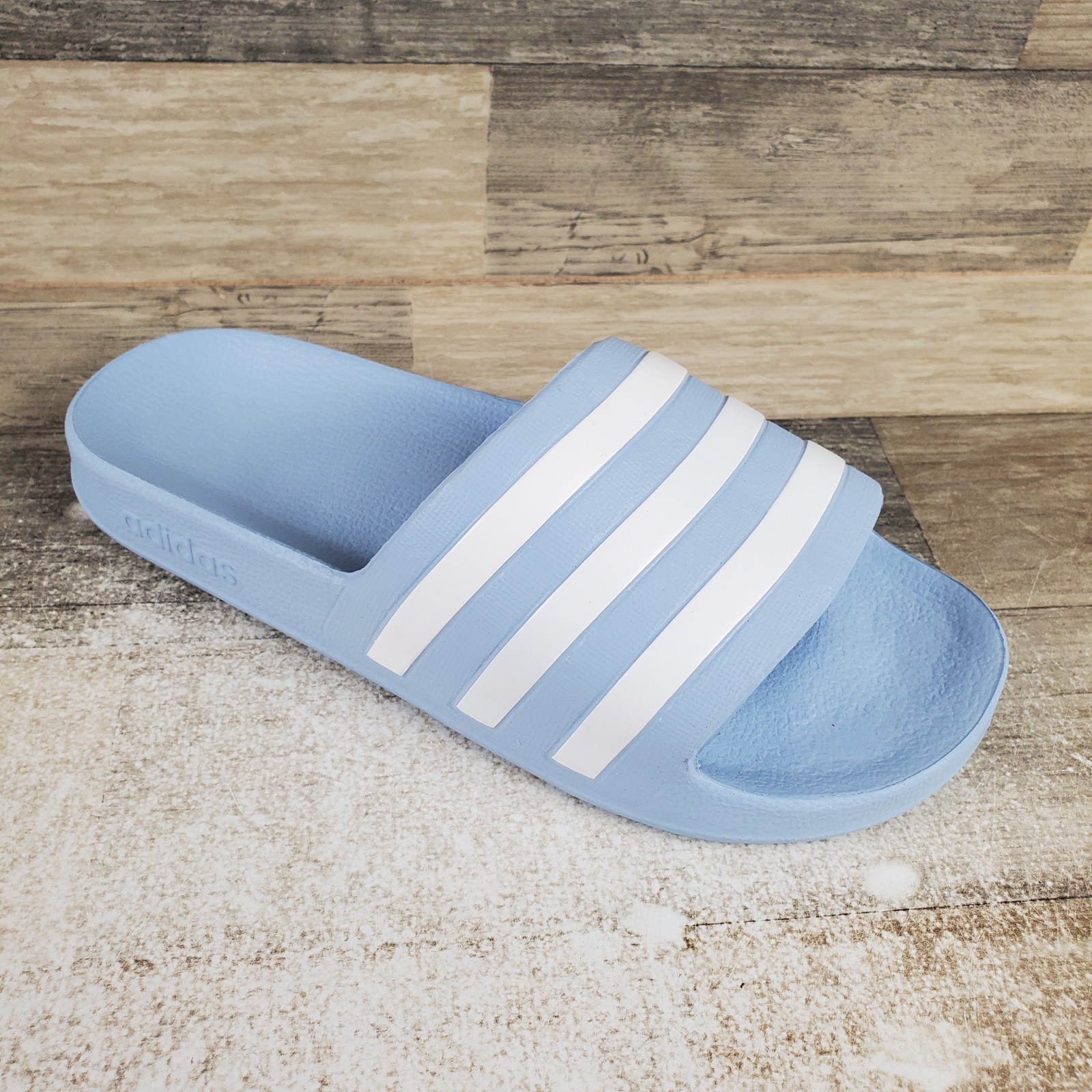 Adidas Adilette Aqua Womens Slide Sandals Sz 7 Blue White Blue Rubber Slip On
