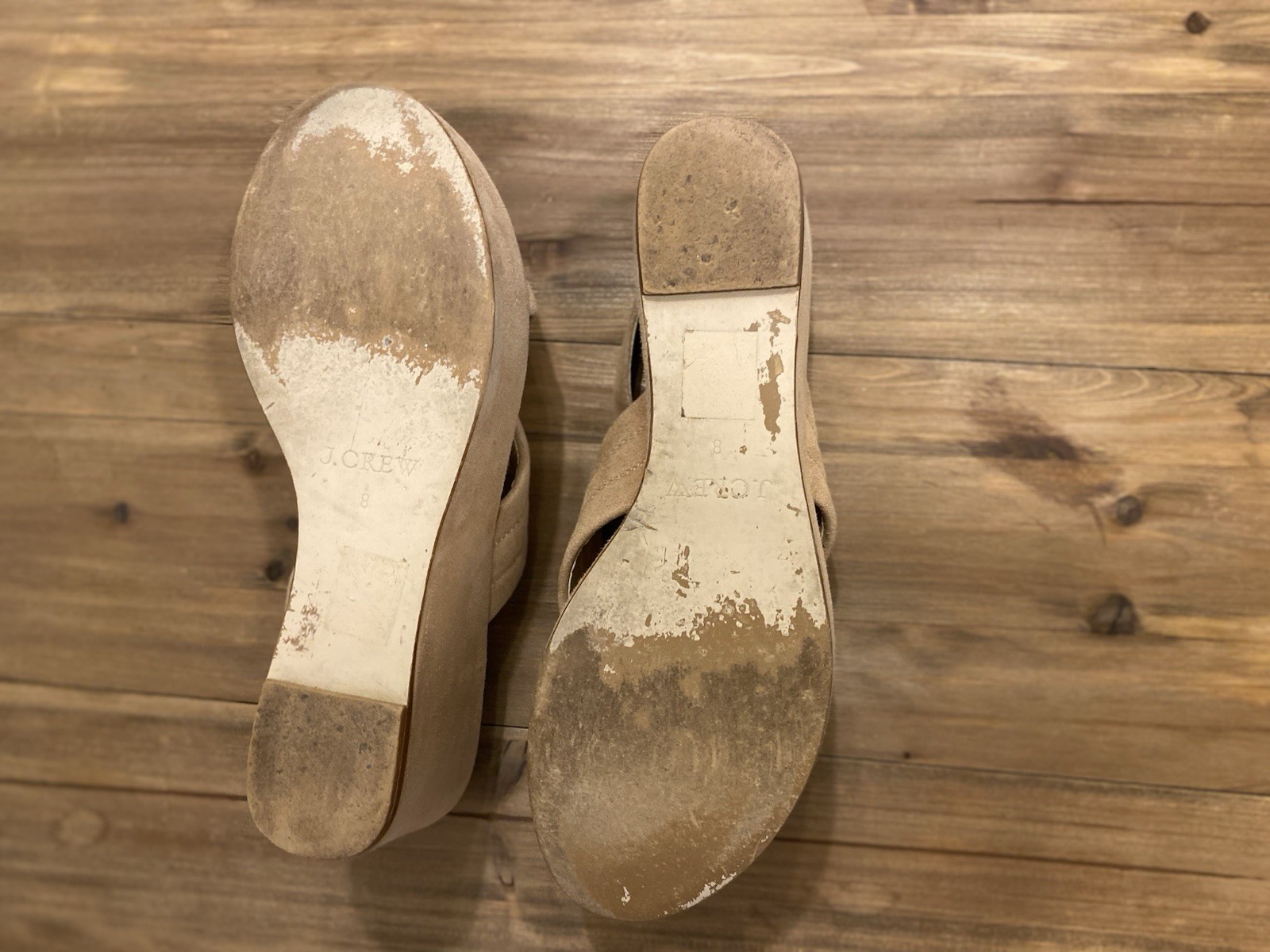 Size 8 – Women’s J. Crew Leather Platform Sandal, w/ Gold Toned Buckle Closure