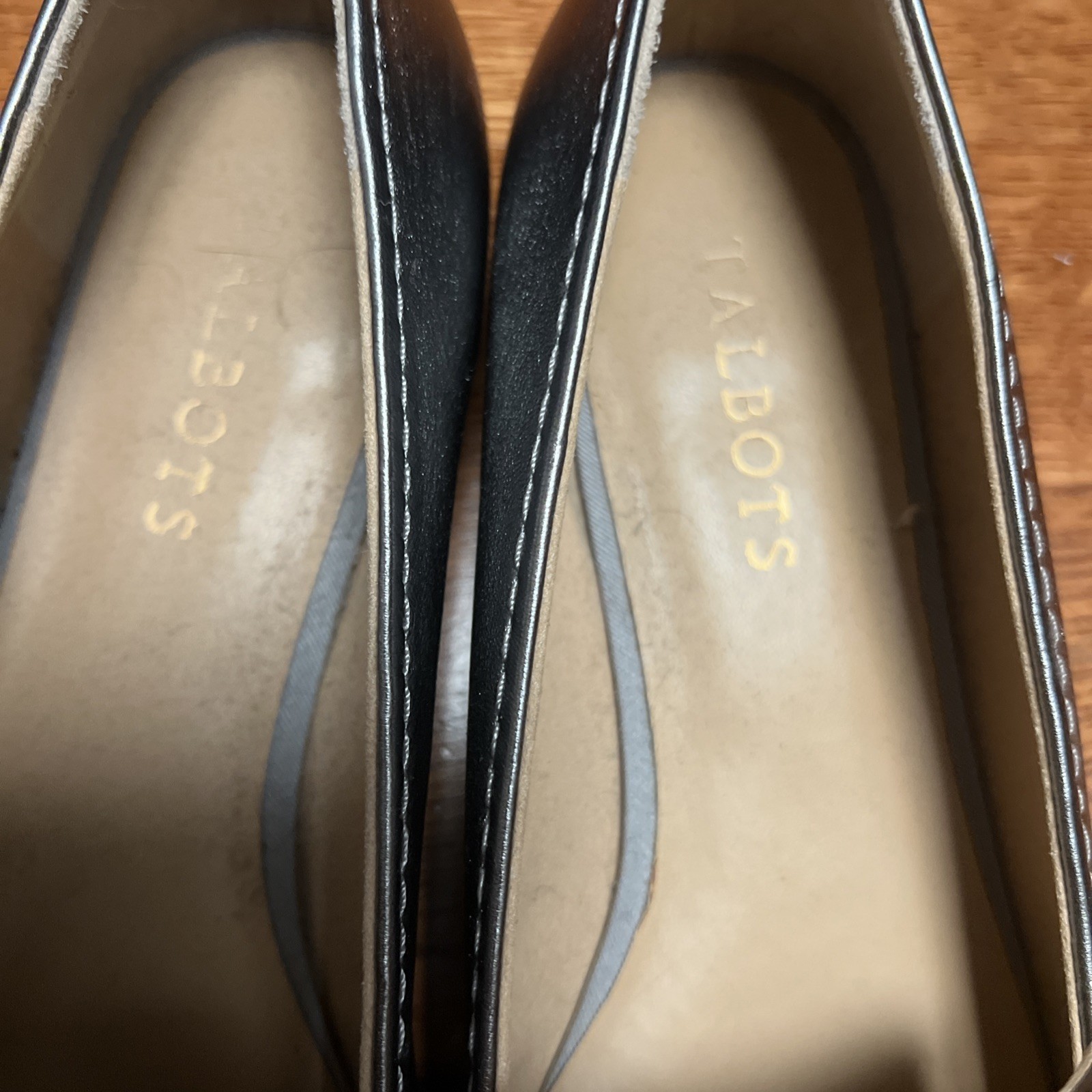Talbots Leather Loafers 9M Flats Ryan Knot Gunmetal Career Comfort