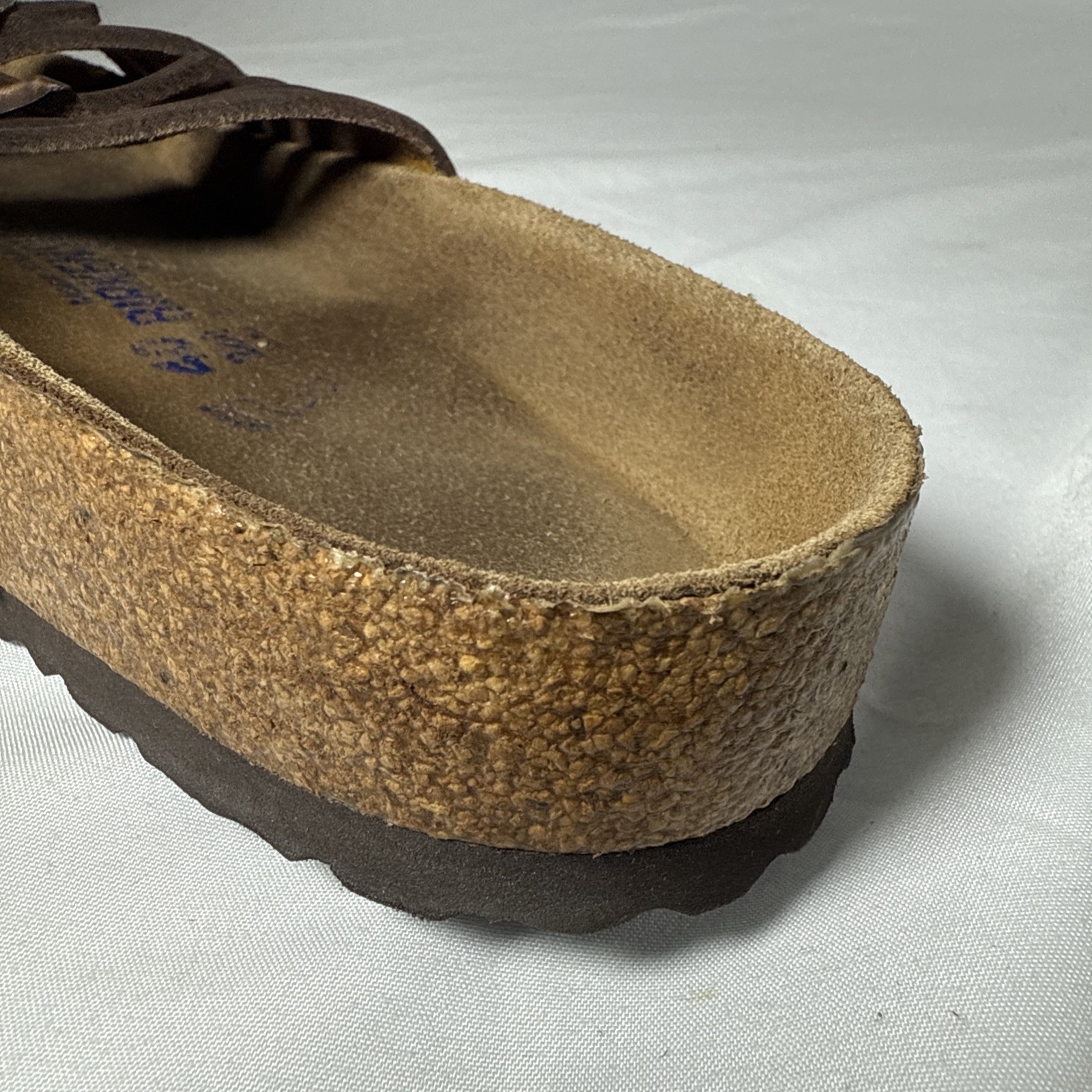 Birkenstock Sandals Brown Granada Slides Leather Buckle Womens 40 L9 M7 2W