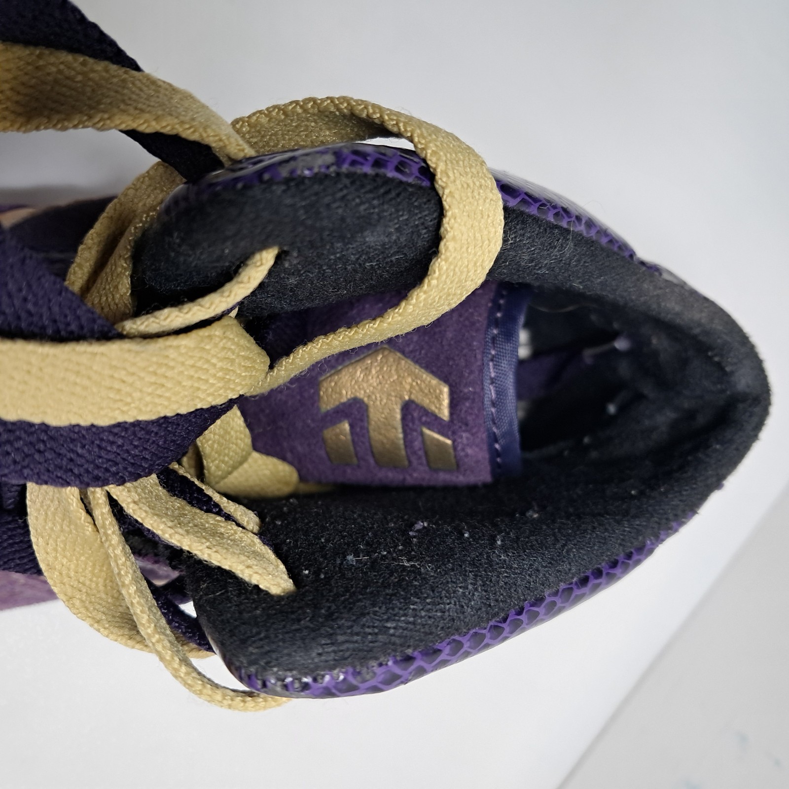 Vintage ETNIES High Top Skater Shoes Size 6.5 Ollie King, Purple & Gold