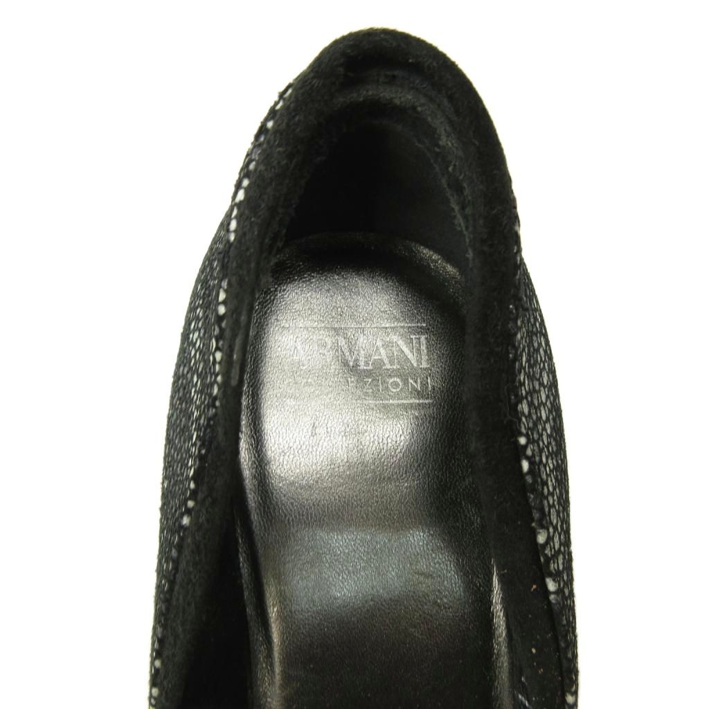 Armani Collezioni Black Leather Pumps 8.5cm Heel Size 36.5 AB Condition