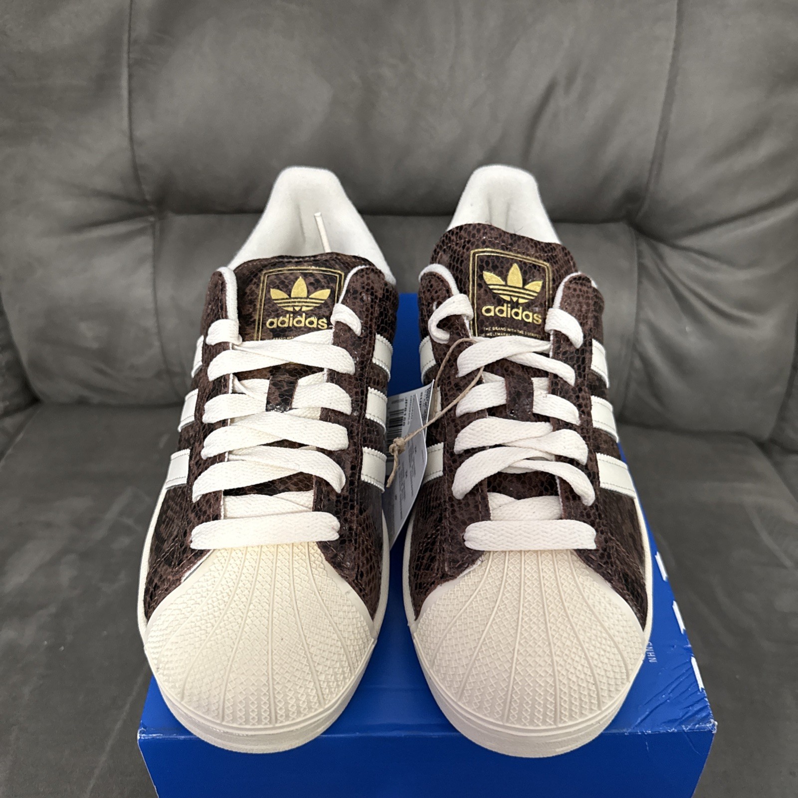 New Adidas Superstar II Lifestyle Shoes Brown/Cream White/Alumina Women’s 8.5