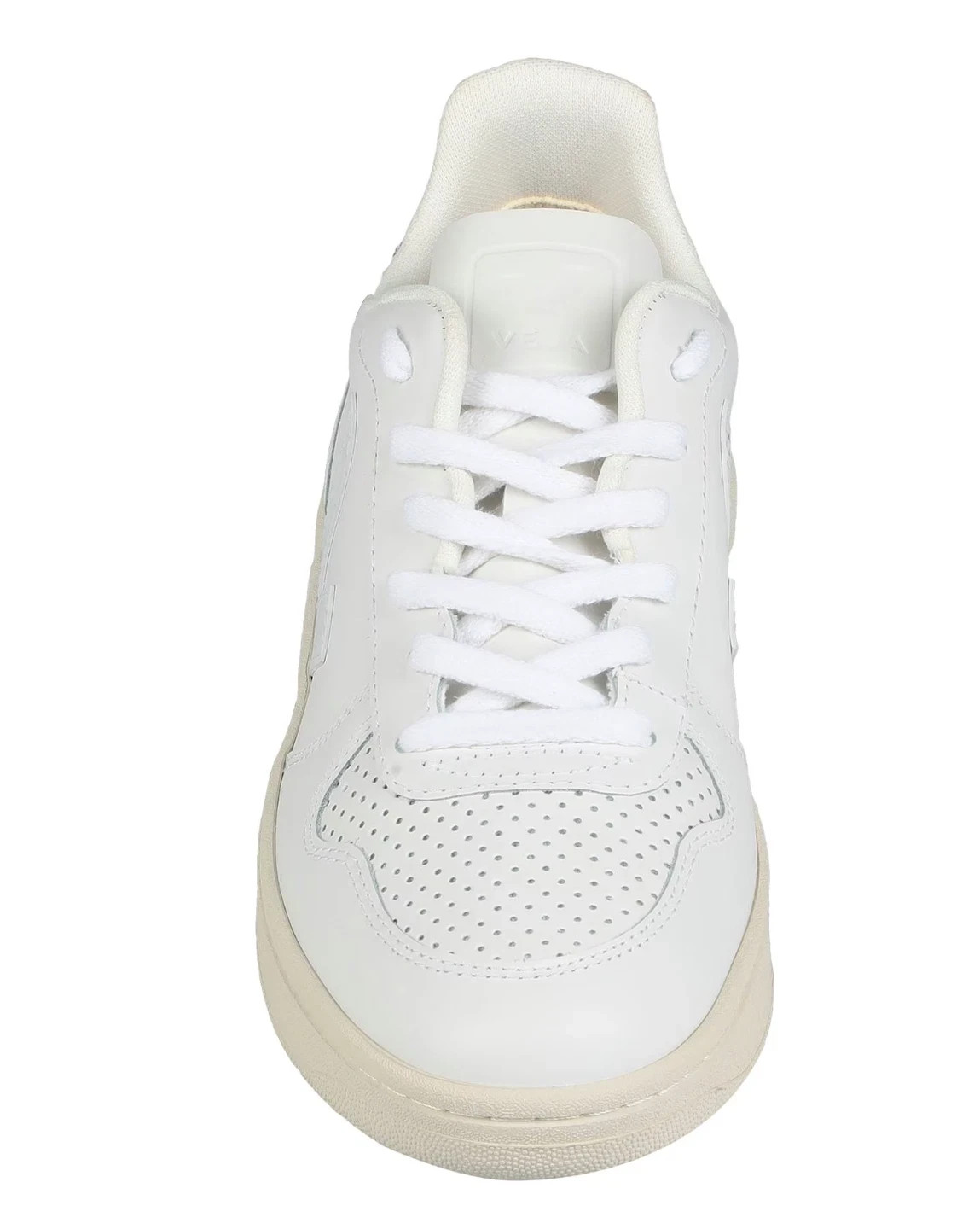 VEJA™ (Women’s 8.5) V-12 Leather Sneakers in Extra-White – $180