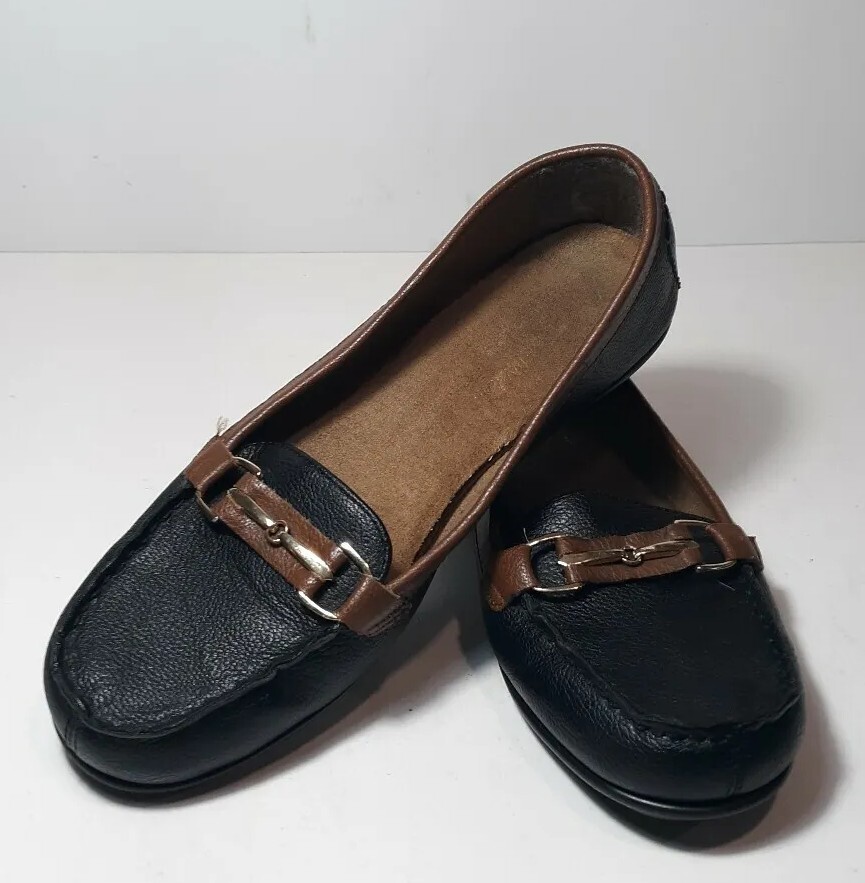 NEW WOMEN’S VEGAN LEATHER SHOES FLAT , MAN MADE » NU WORLD» SIZE US 8 1/2 M