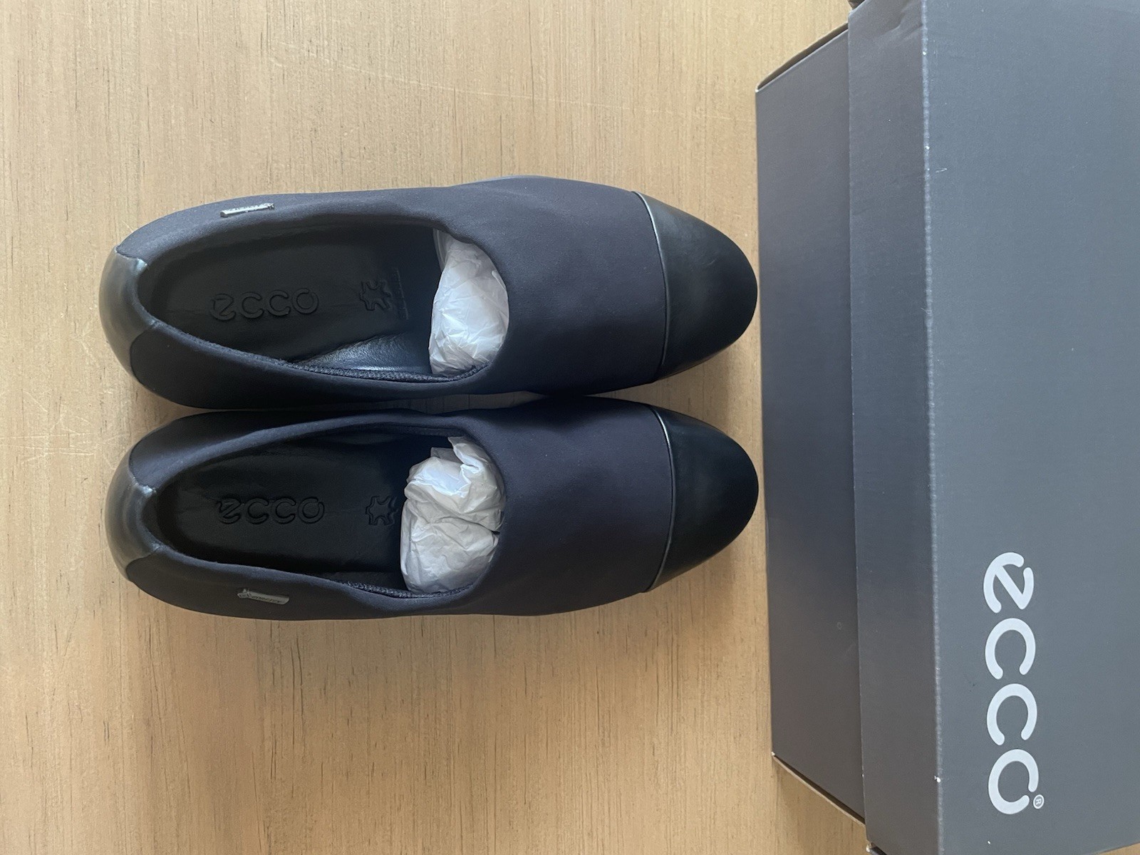 ECCO Touch Women’s Black Leather Slip-On Comfort Wedge Shoes EU 36 US 5-5 1/2