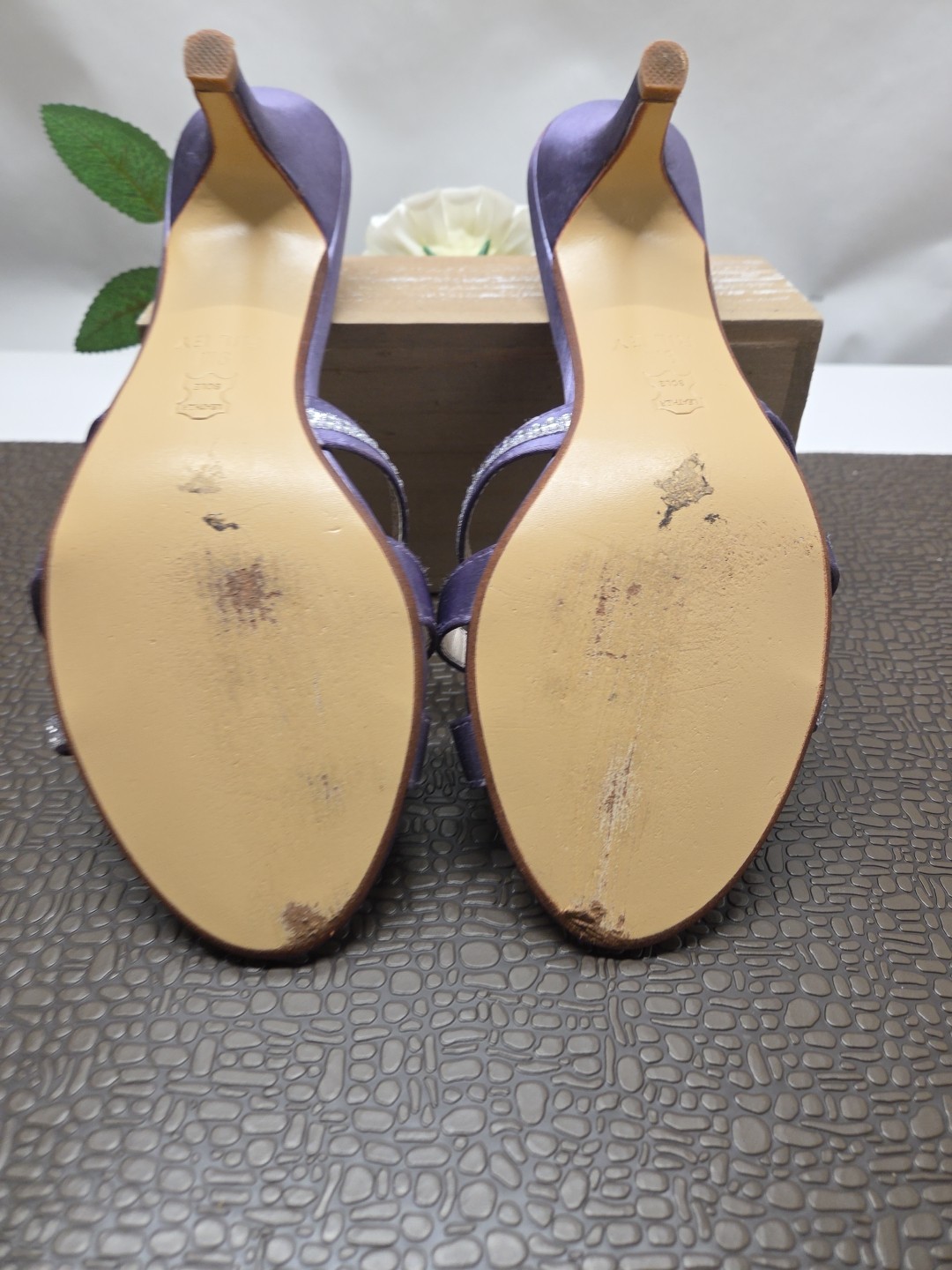 David’s Bridal Riley Heels with Rhinestones Purple Size 9 M