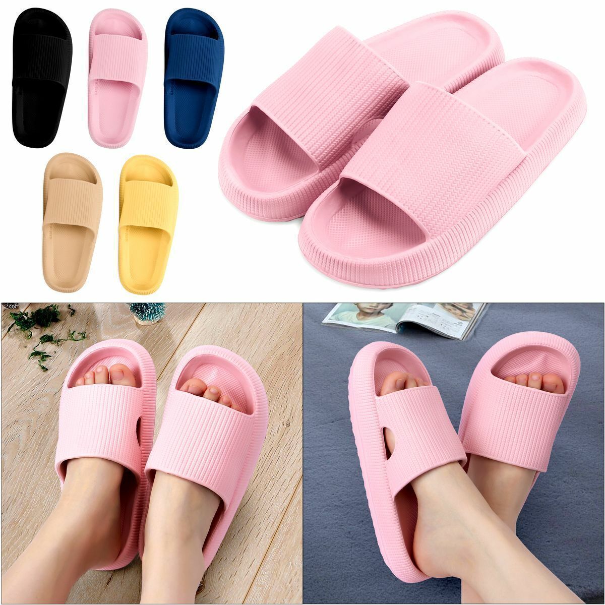 Sandals Ultra-Soft Slippers Extra Soft Cloud Shoes Anti-Slip Home Garden Beach