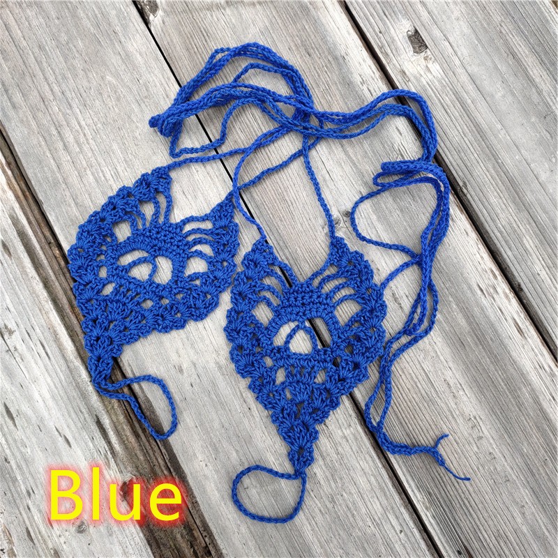 Skull Barefoot Sandals 2Pcs/set Crochet Beach Wedding Shoes for Women