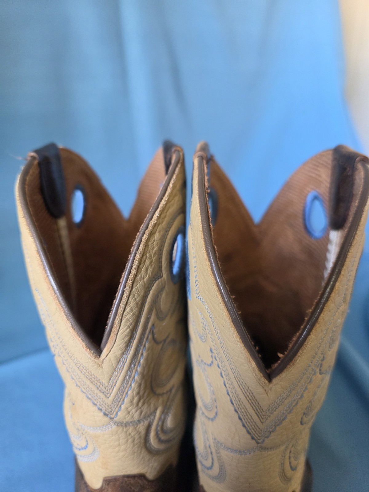 Ariat 4LR Western Cowboy Boots Womens 6 Brown Tan Distressed Square Toe Ranch