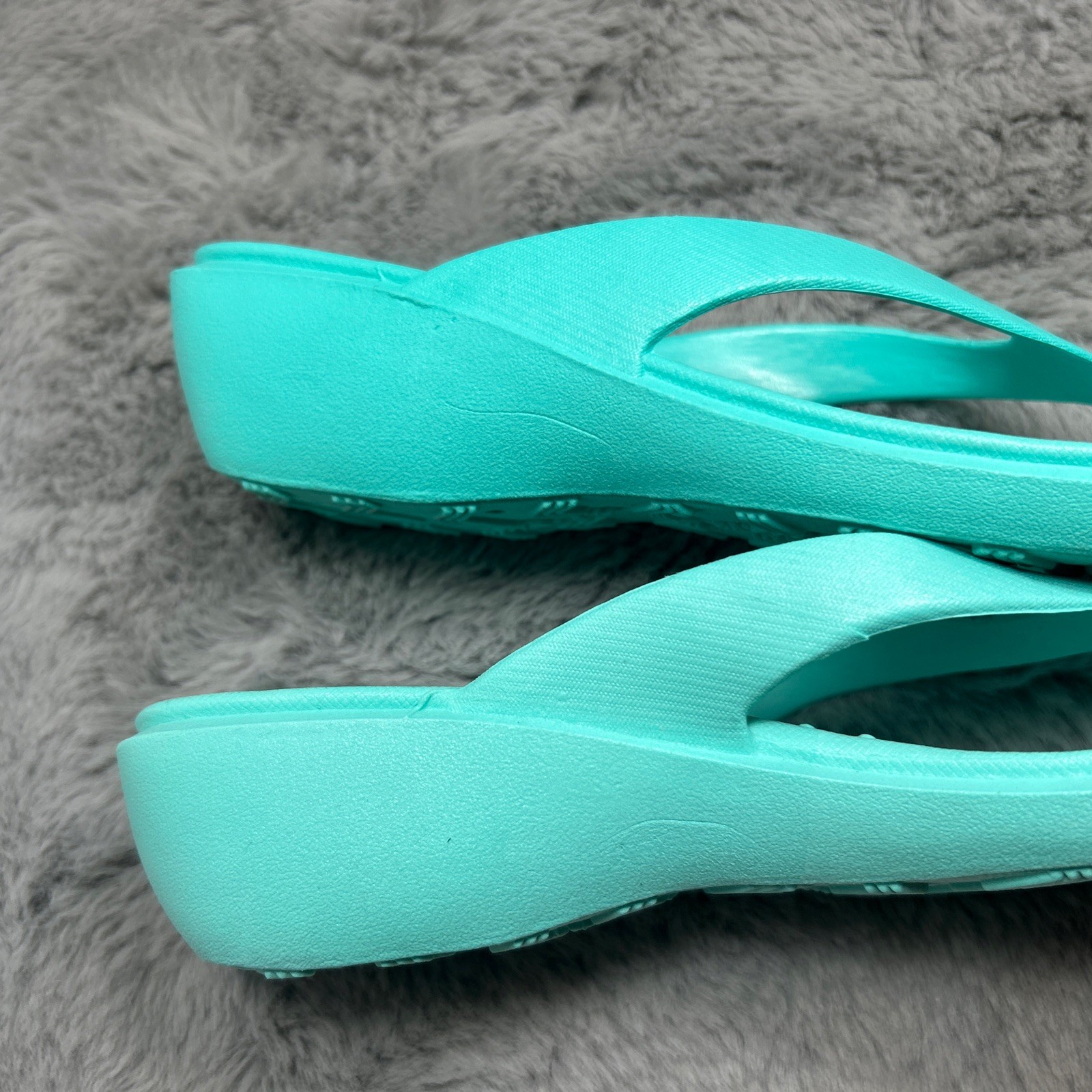 OKABASHI WOMEN’S Splash Flip Flops SANDALS SIZE M/L 8-9 Aquamarine USA Comfort