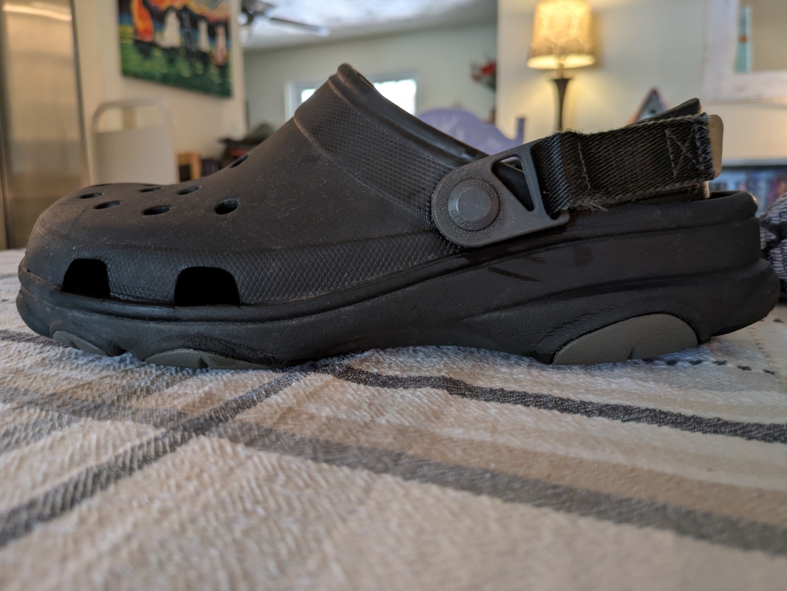 Crocs All-Terrain Clog Unisex M9 W11 Black Rugged Adjustable Strap Comfort