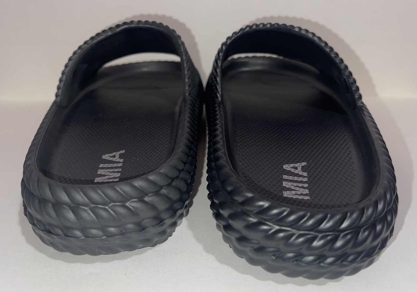 MIA BLK EVA Mismatch Slides Women Left 7 Right 8 Black Sandals House Shoes