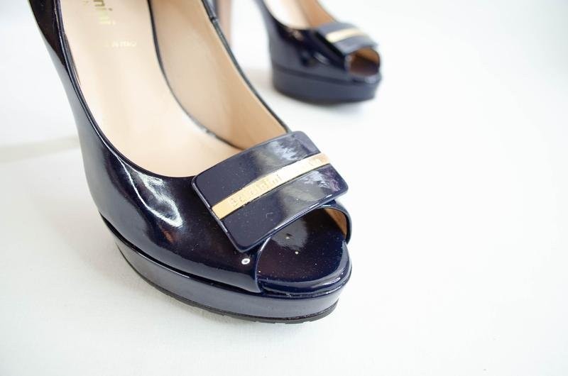 women baldinini heels navy leather 36