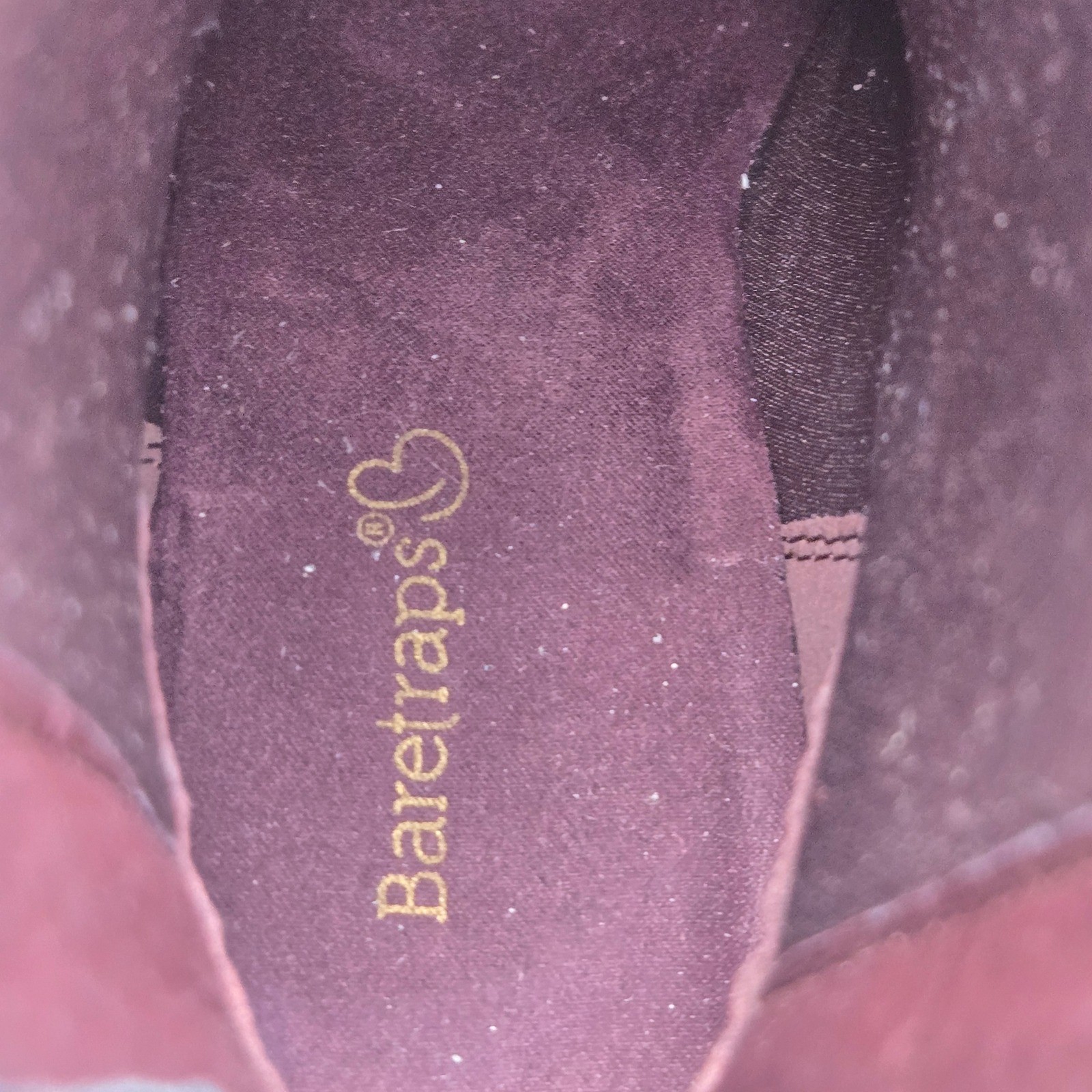 Baretraps Bessie Boots Womens 5.5M Burgundy Block Heel Back Zip (S11)