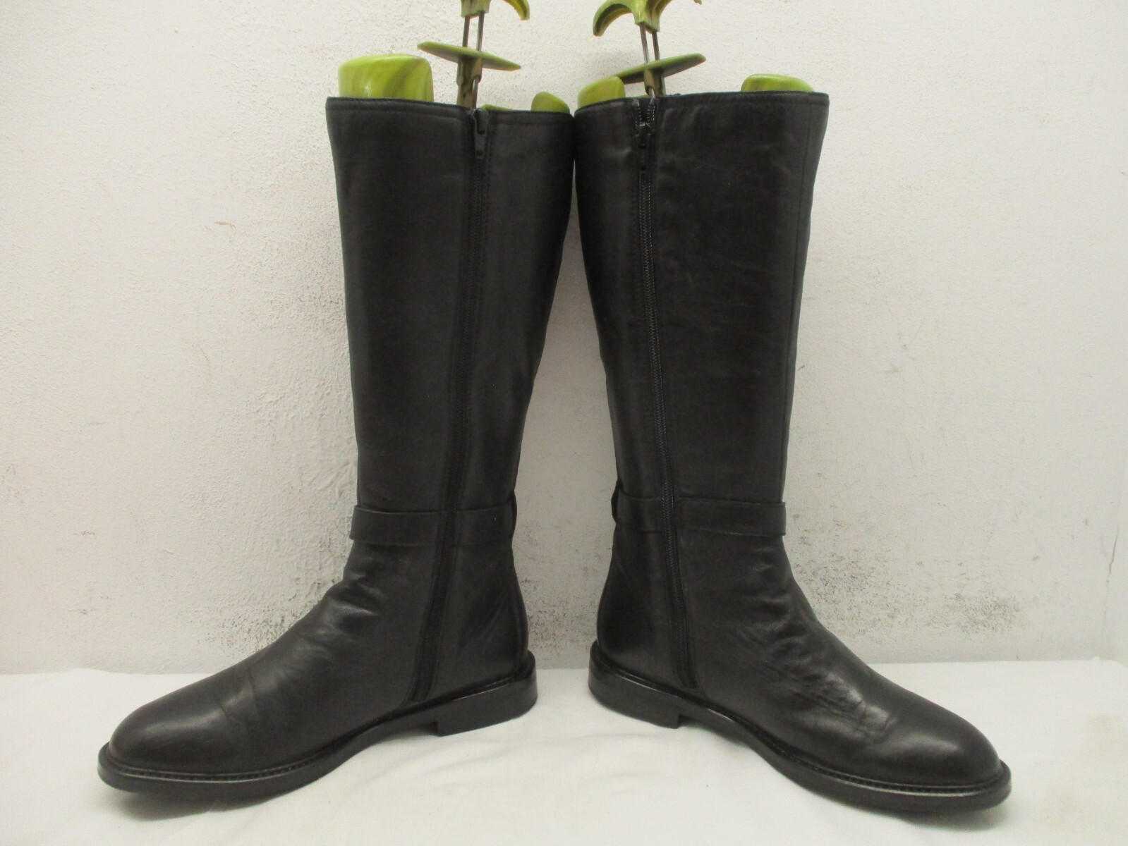JATAREA Black Leather Knee High Riding Boots Womens Size 7.5