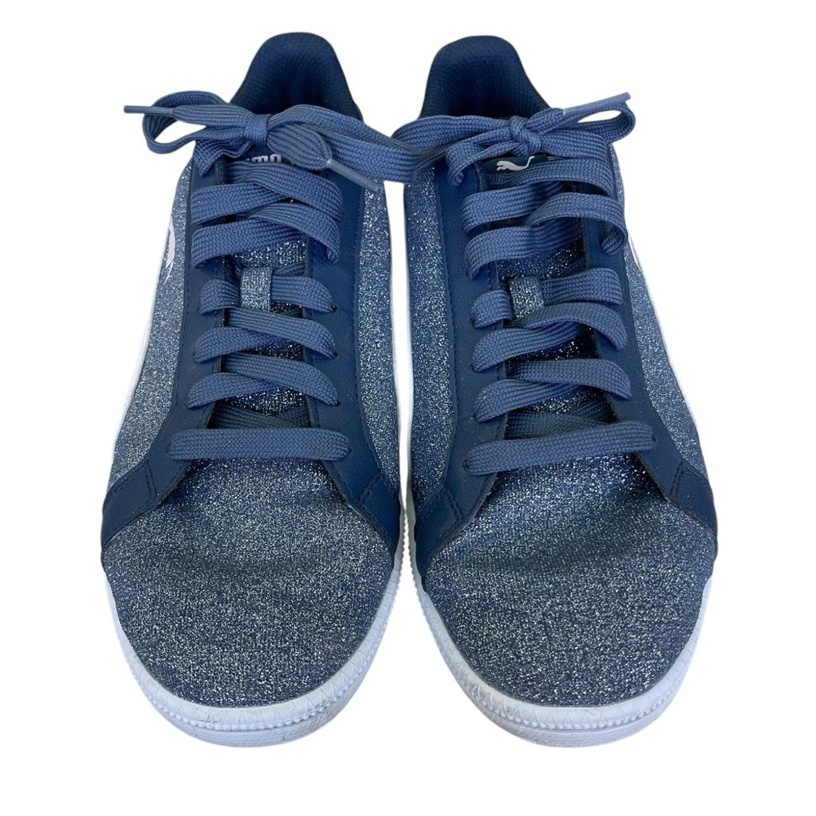 Puma Women’s Glitter Lace-up Sneakers Blue, White and Soft White Size 7 Medium