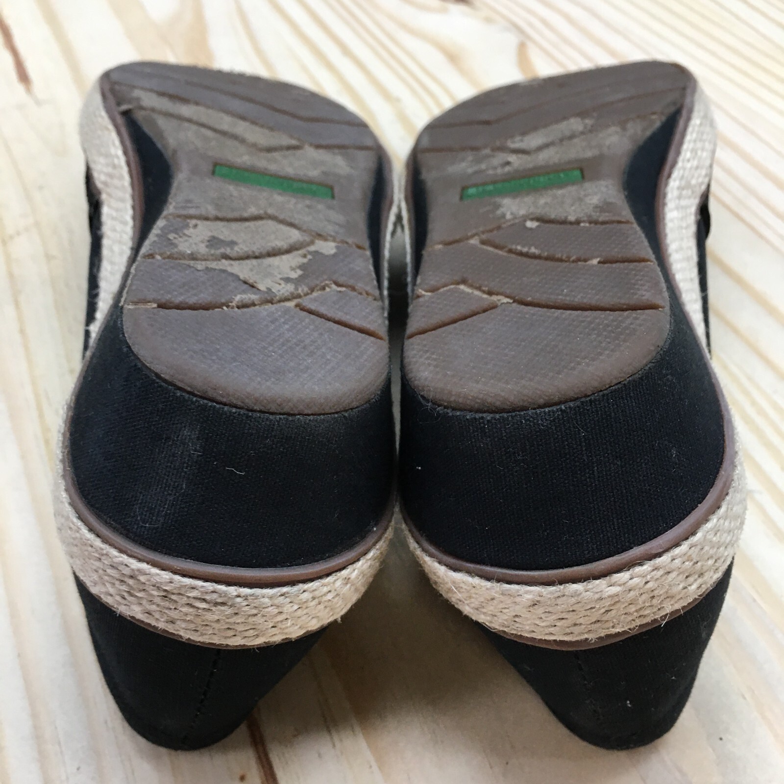 Grasshoppers Shoes Womens 6.5 M Cleo Casual Slip On Wedge Loafer Black Fabric
