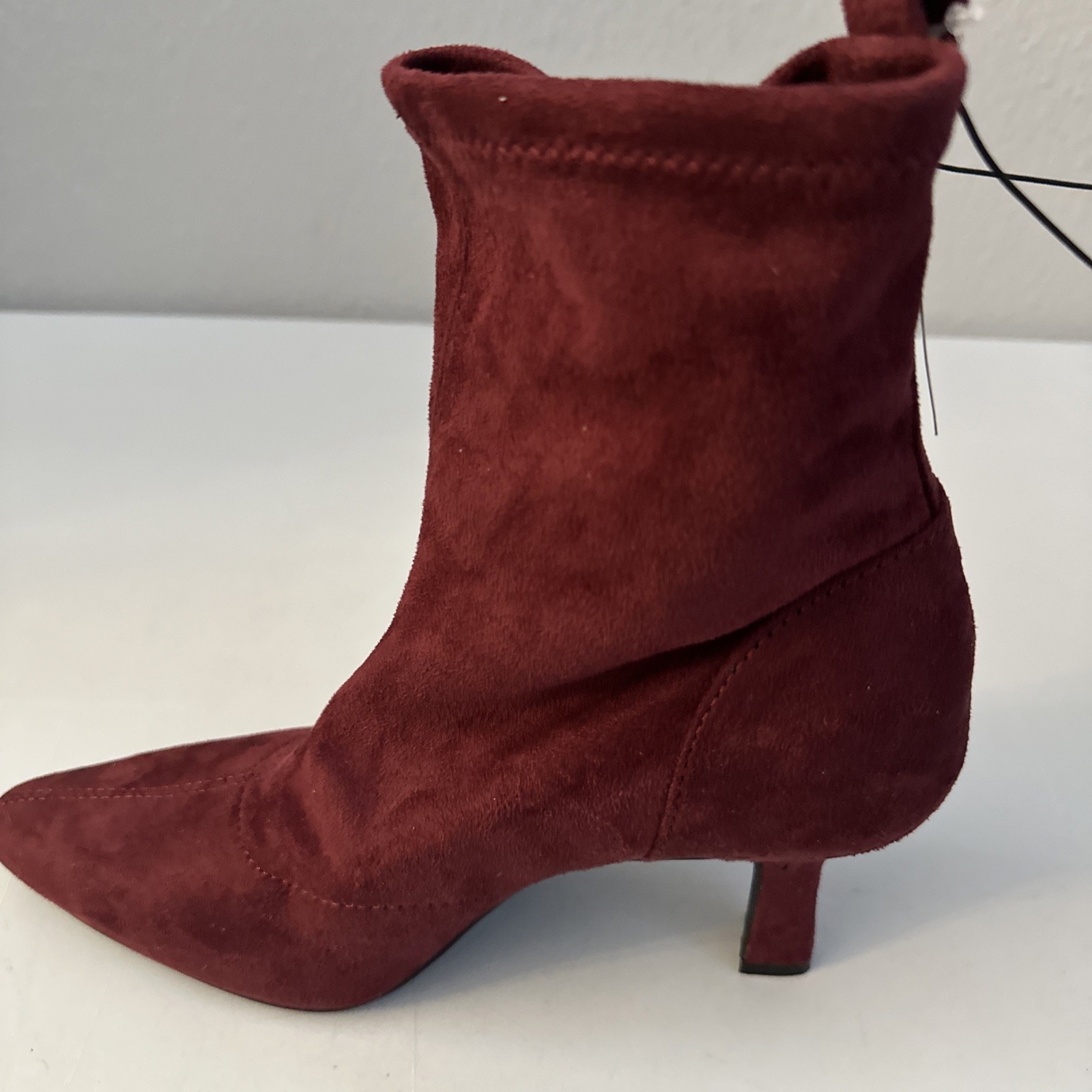 JCP Worthington Olympia Ankle Boots Women’s Size 9.5 Ox Blood Slip-on 3.25″ Heel