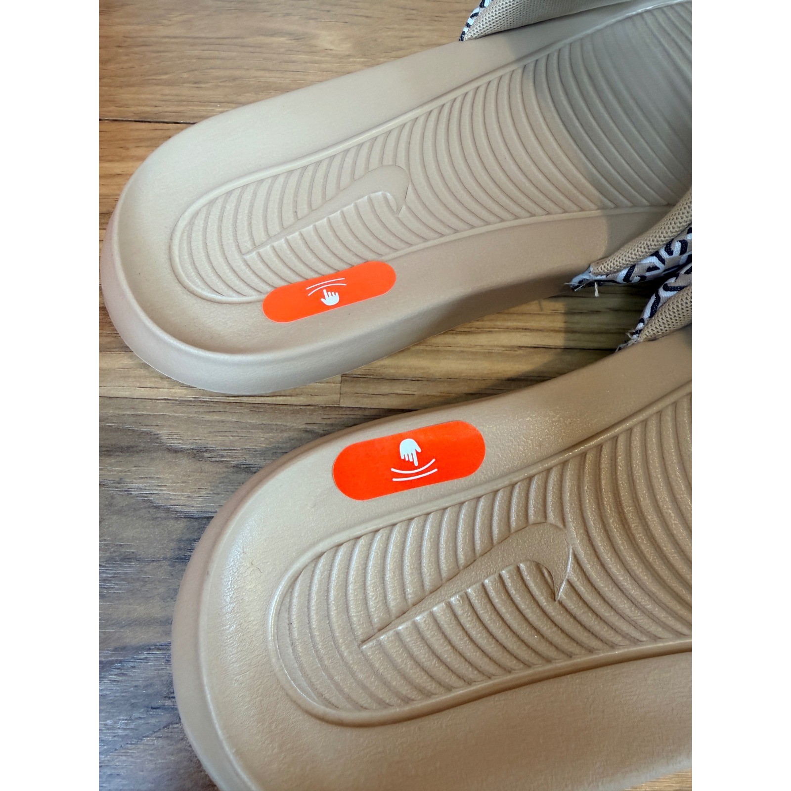 Nike Victori One Slide Womens 11 Hemp Black Summit White FB2558-200 Sandals