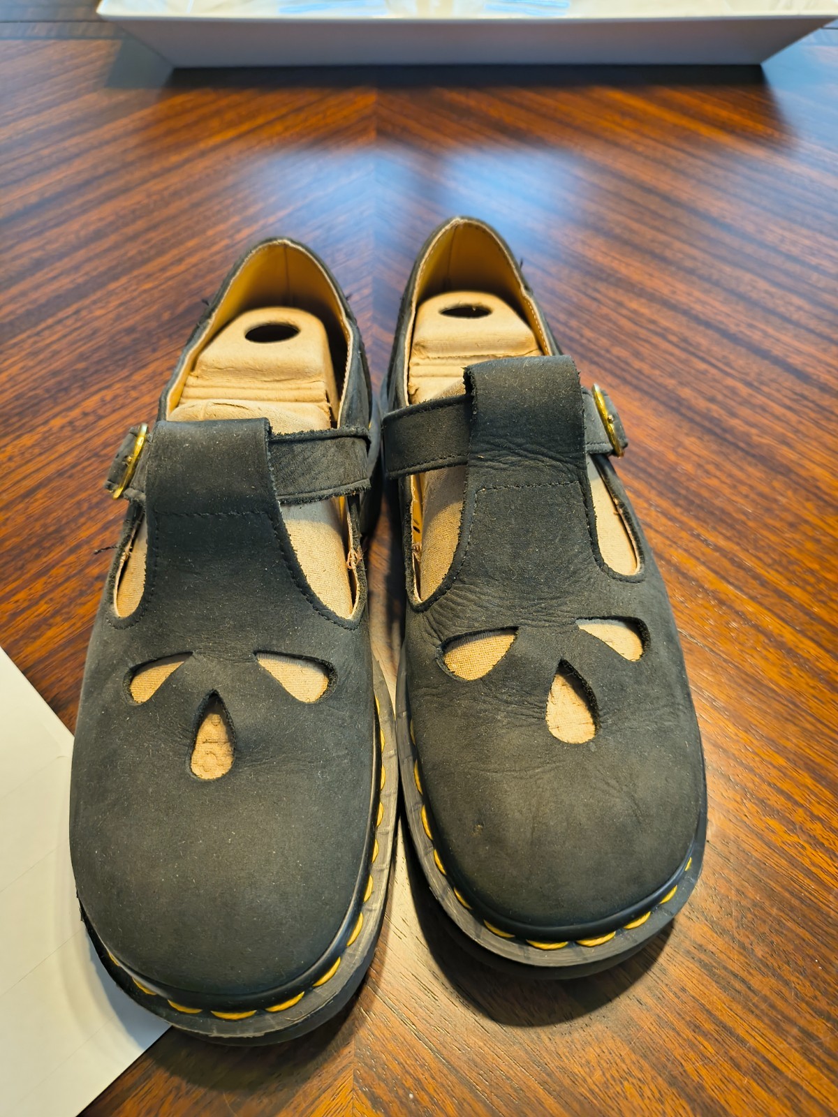 VTG Made in England Dr. Doc Marten Mary Janes 8062 Suede Black UK 3 Teardrop