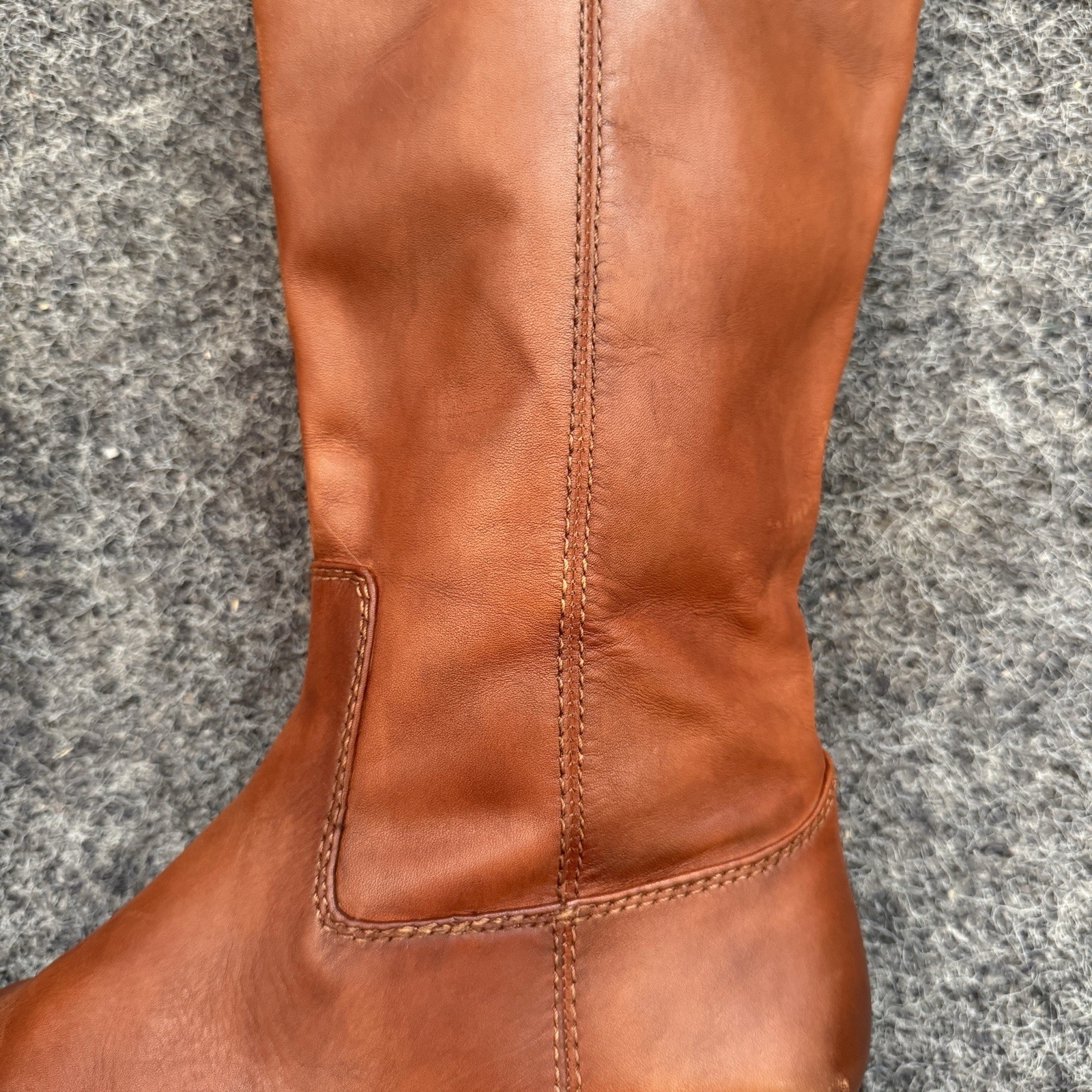 I.N.C. International Concepts Fawne Leather Tall Riding Boots Cognac Brown Sz 11