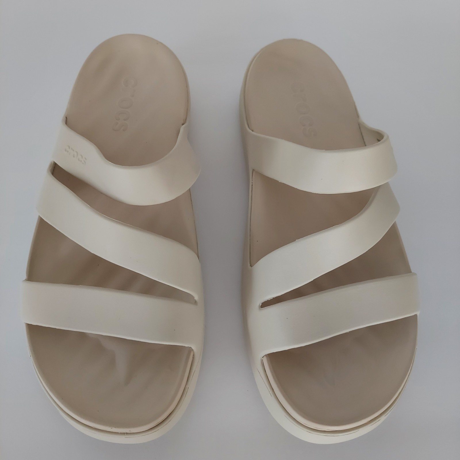 CROCS GETAWAY STRAPPY SLIDE STUCCO Ivory Women’s Size 11
