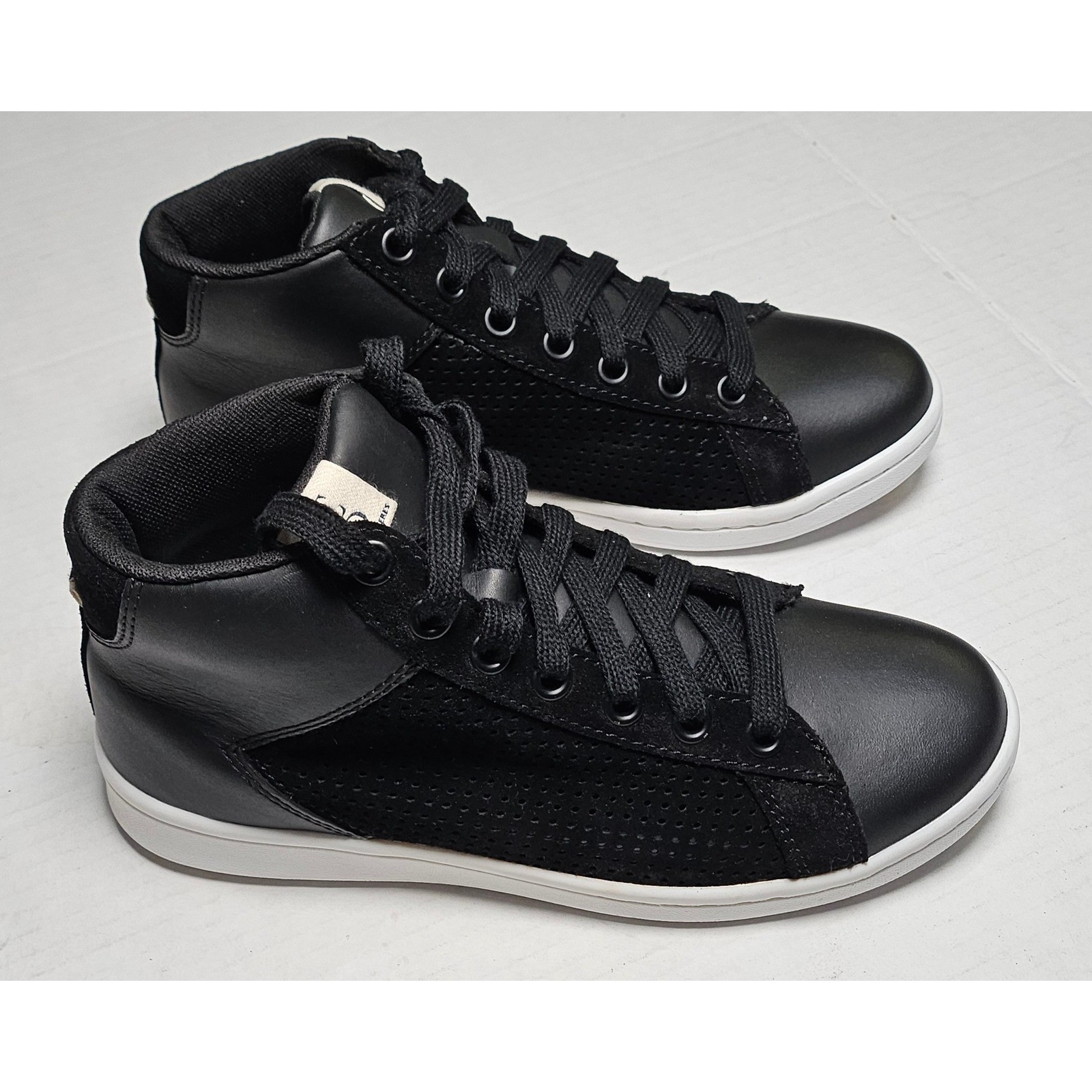 ED Ellen DeGeneres Camarilo 02 Black Leather Suede Mid Top Sneakers US 6M- EU 36
