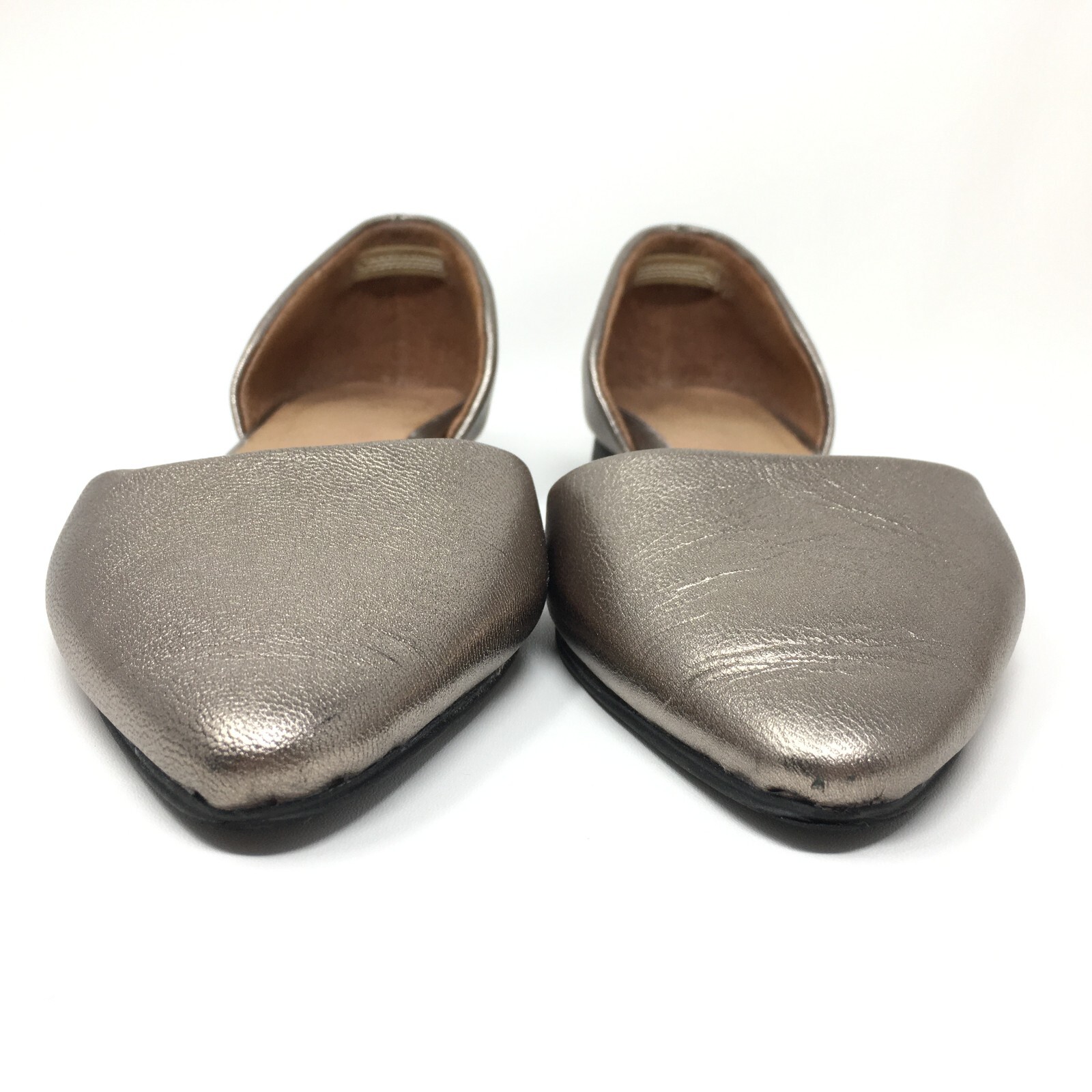 J Jill Ida D’Orsay Flats Loafers Shoes Womens Size 6 Gold Leather Slip On