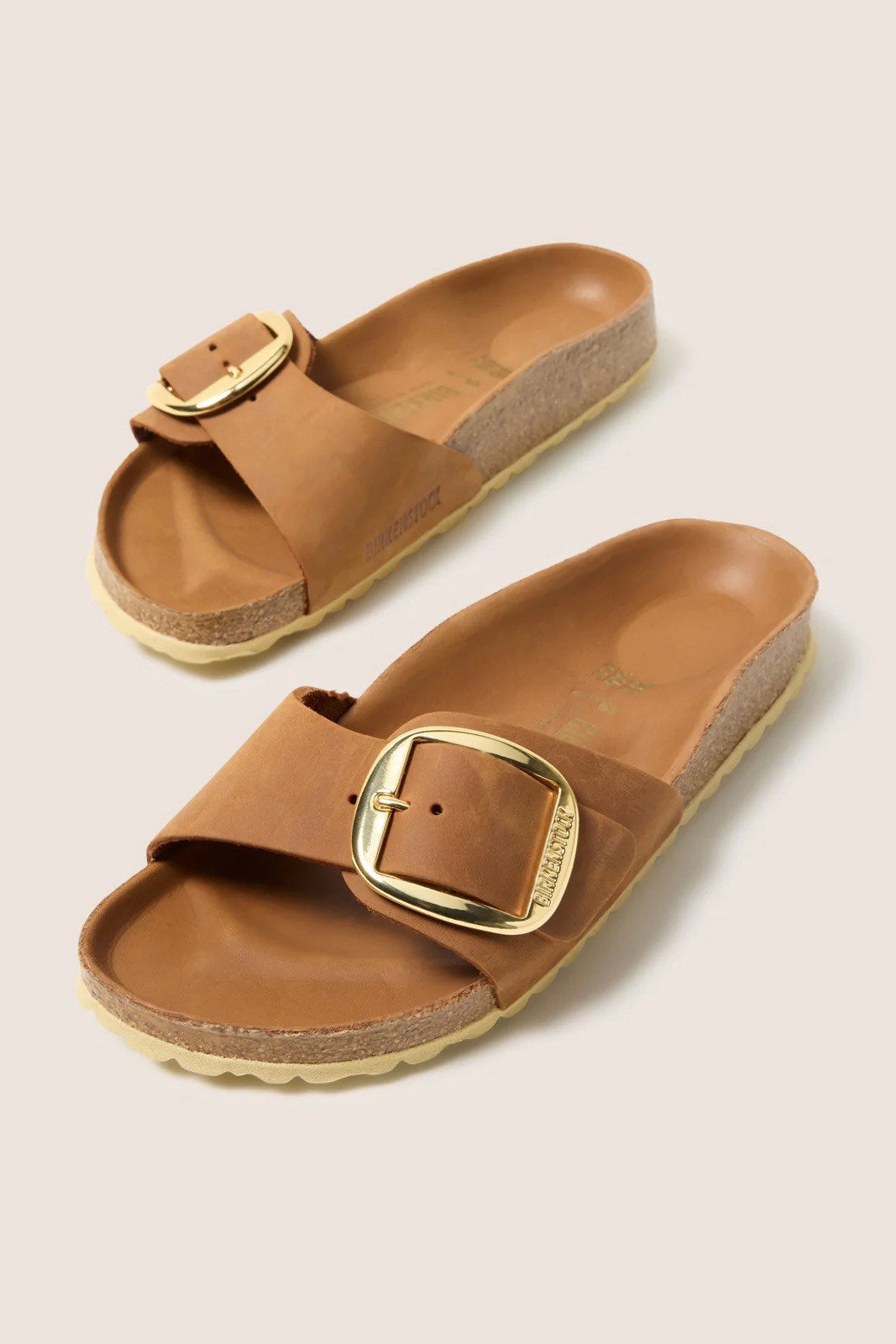 Birkenstock Madrid Big Buckle Oiled Leather Slide Sandals Cognac 9-9.5 US / 40EU