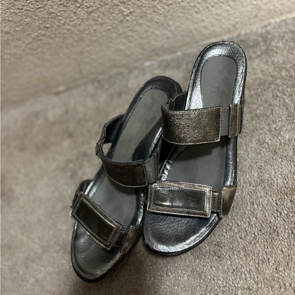 Naot Metallic Black Sandals